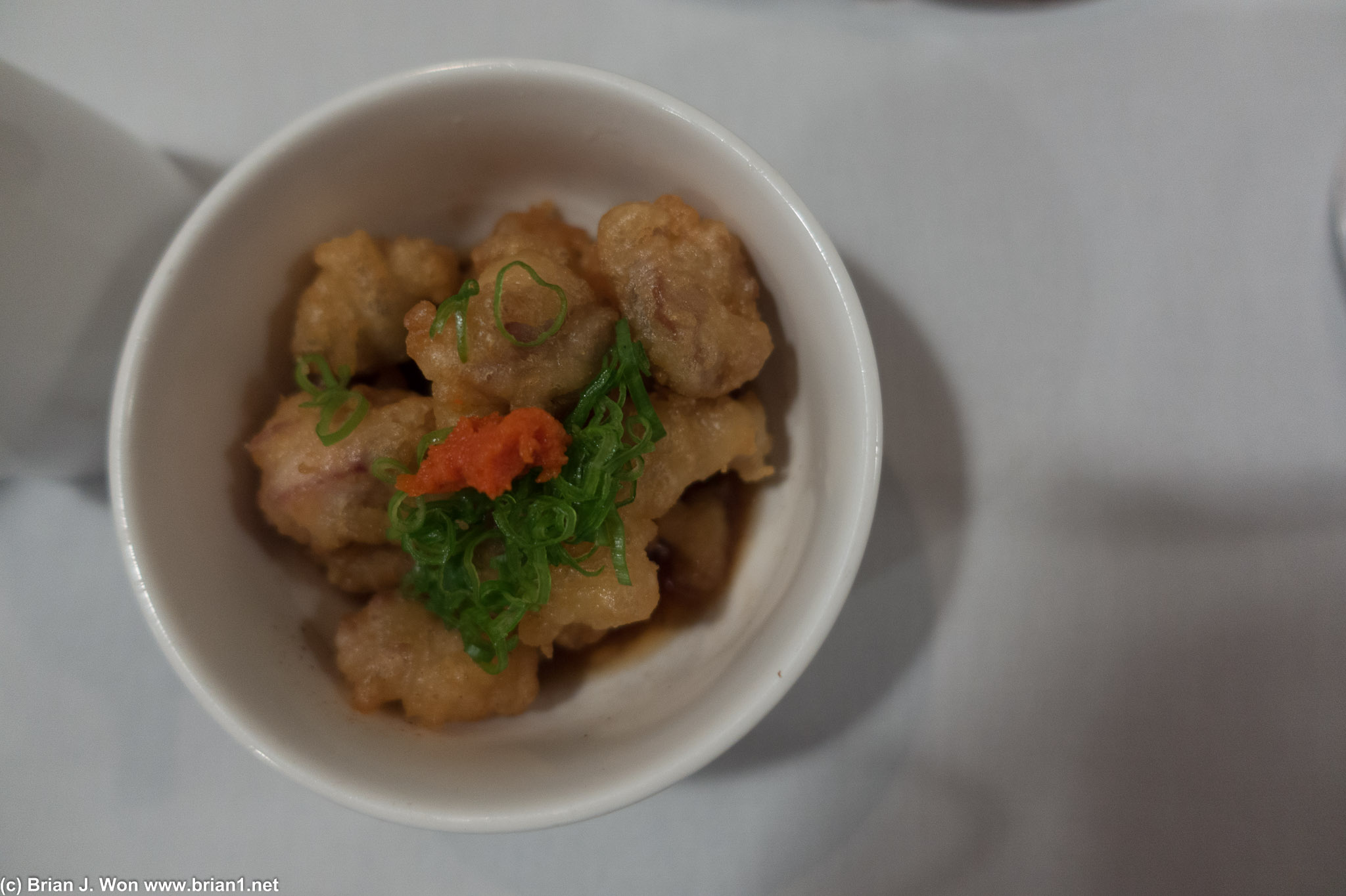 Chicken cartilage. Some of us nom'ed away, most were not fans.
