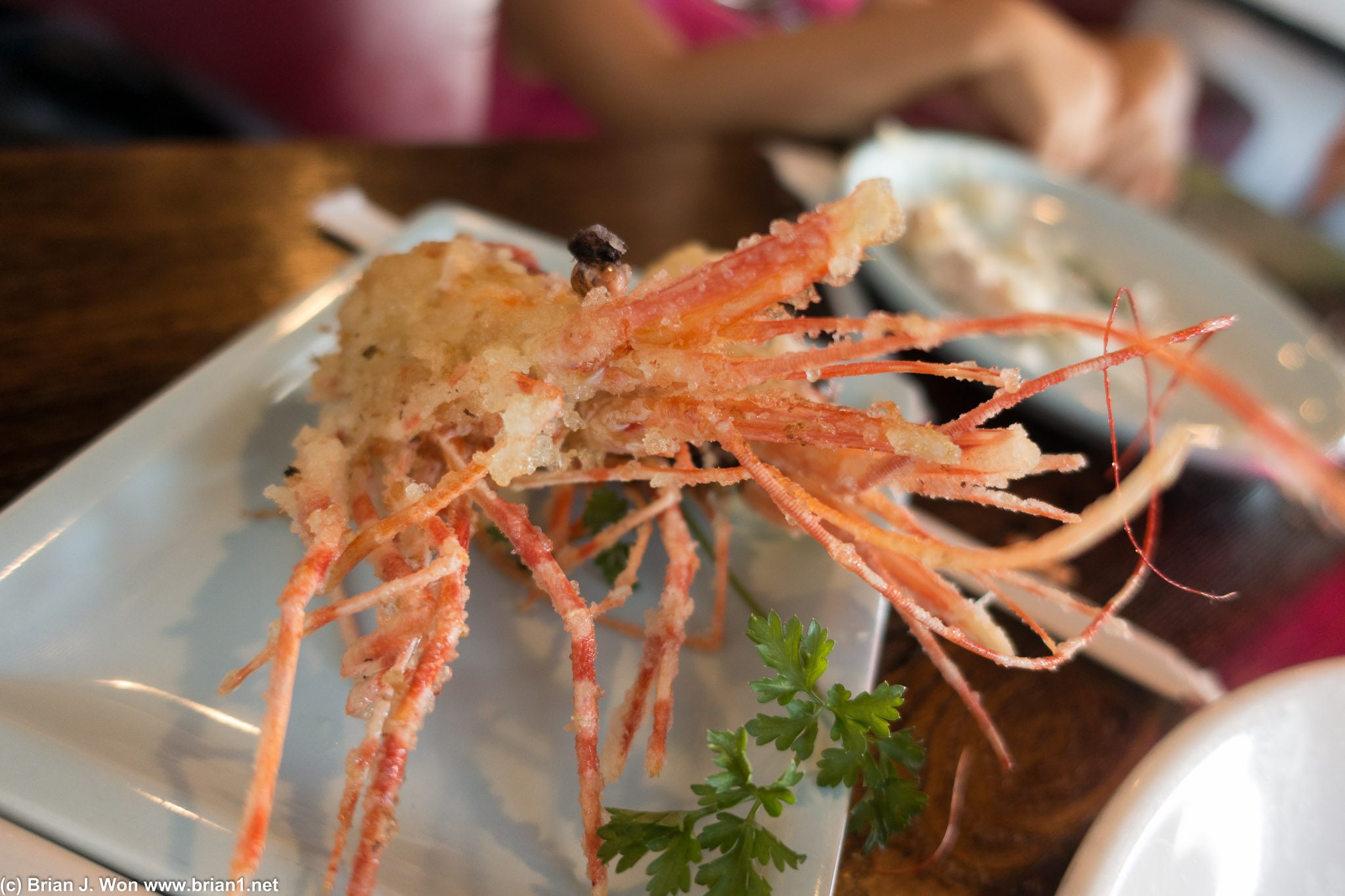 Deep fried ama ebi heads.