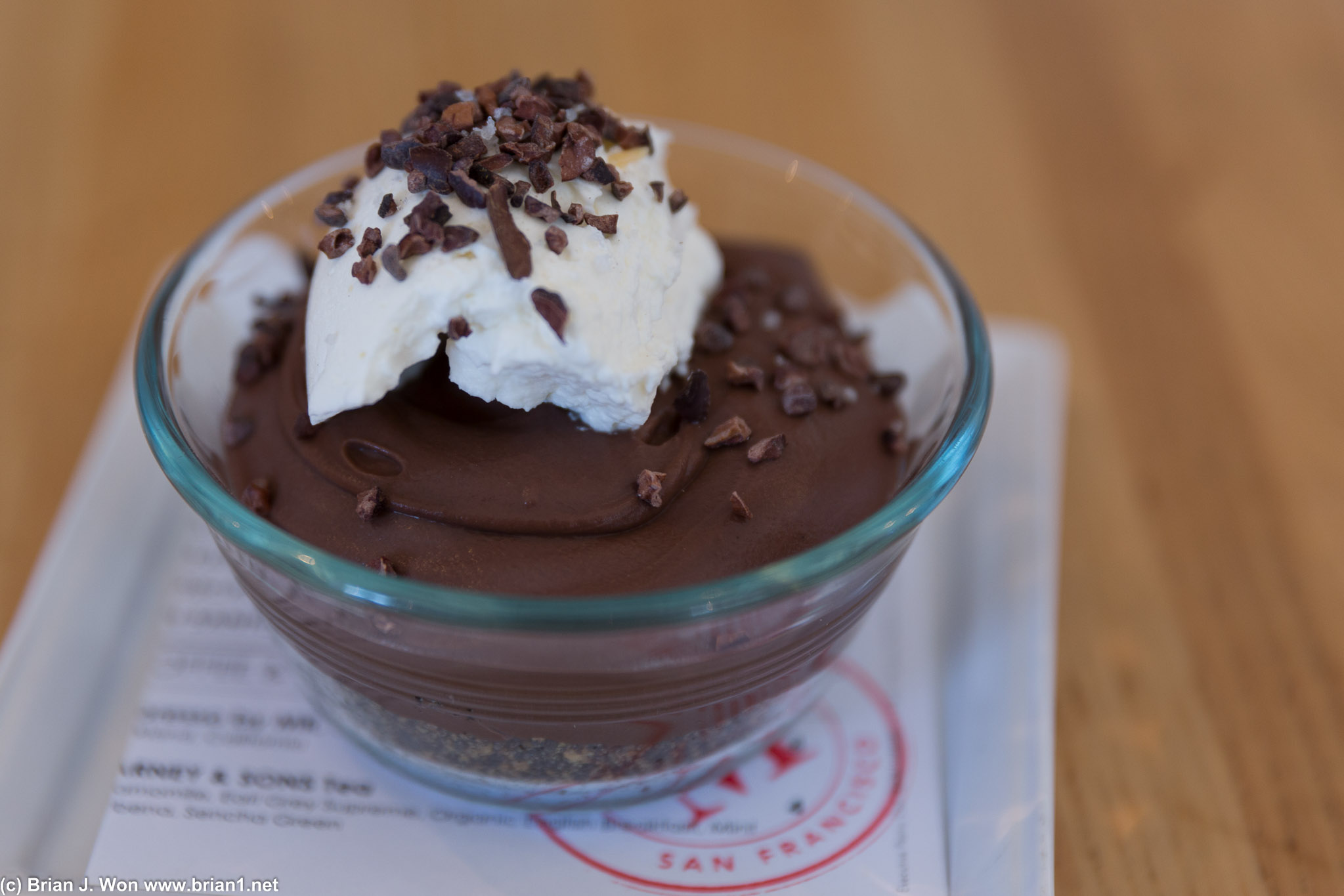 Chocolate cream pie. More like a chocolate pudding.