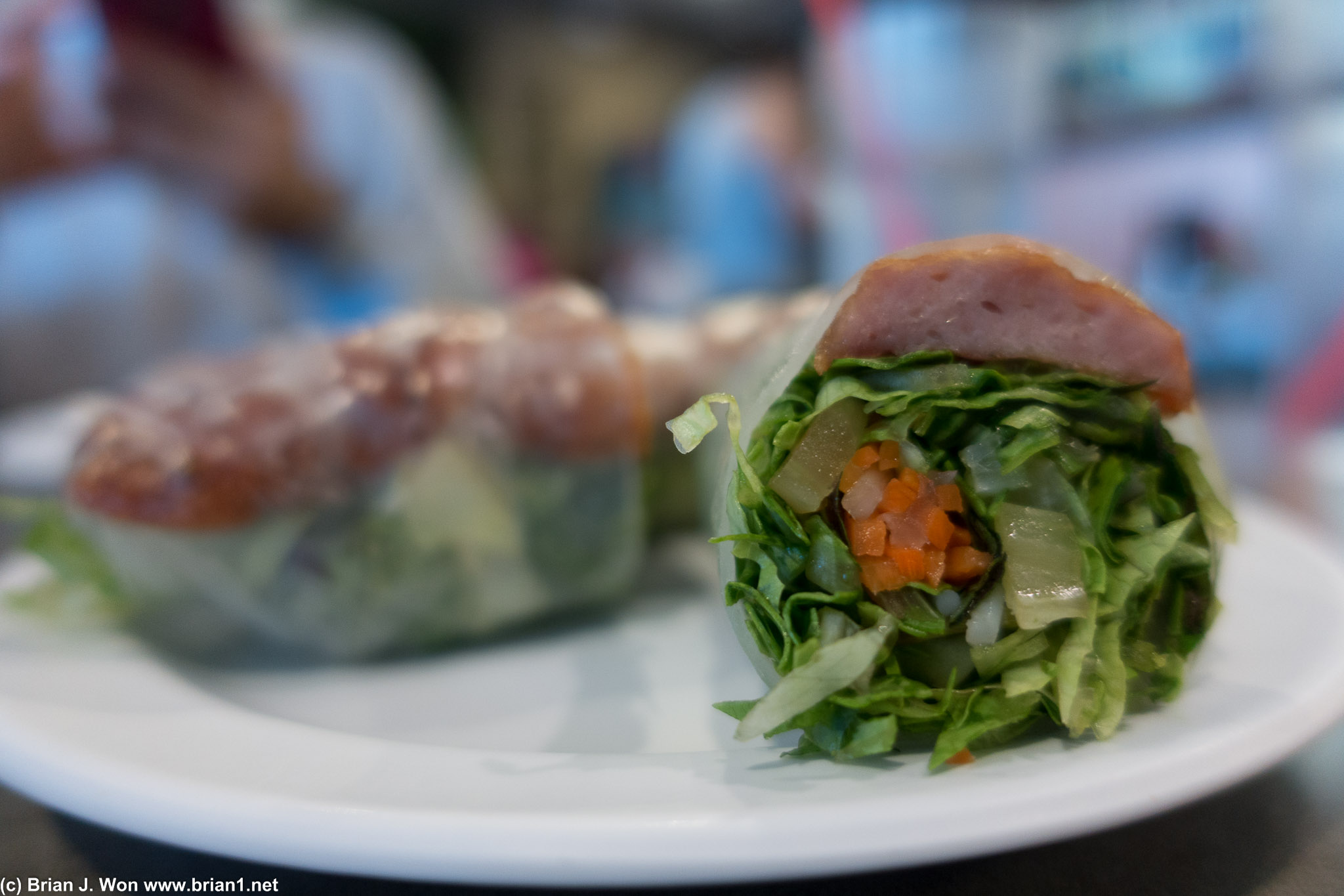 Not much flavor in the pork patty, too much lettuce.