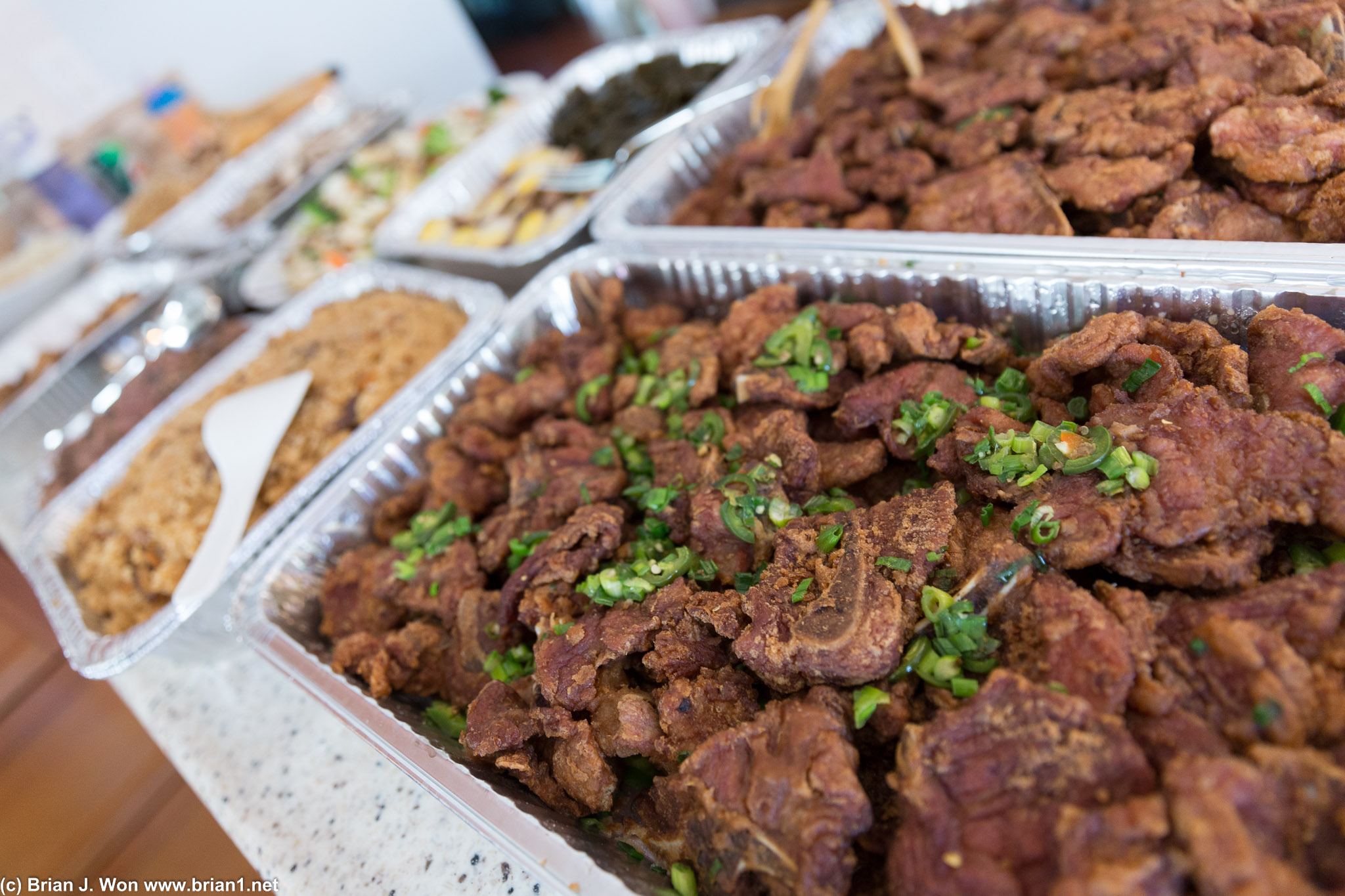 Superb homemade food by Mrs. Chen plus a load of pork chops from Moon House.
