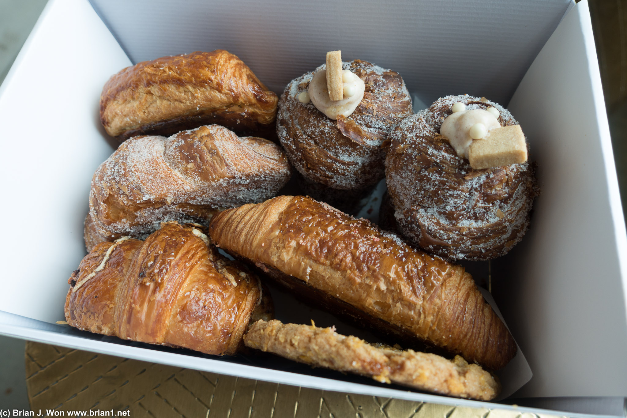 Hello delicious. (cruffins, croissants, cornflake cookie...).