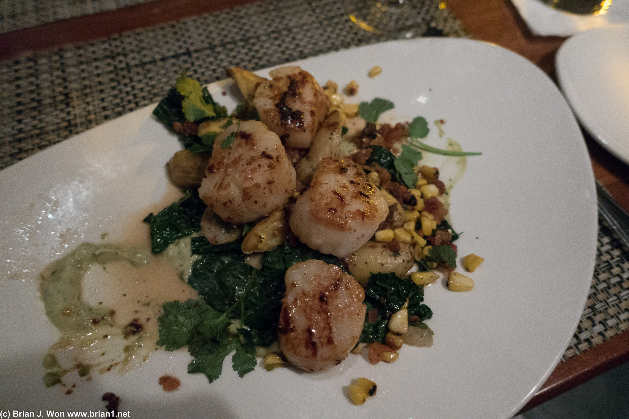 Seared sea scallops. Nom.