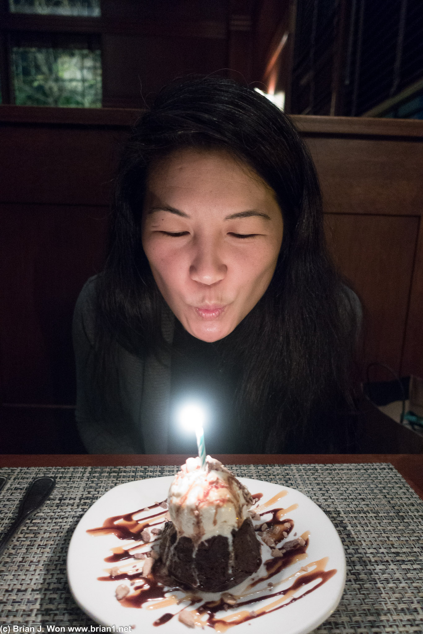 Making a wish.