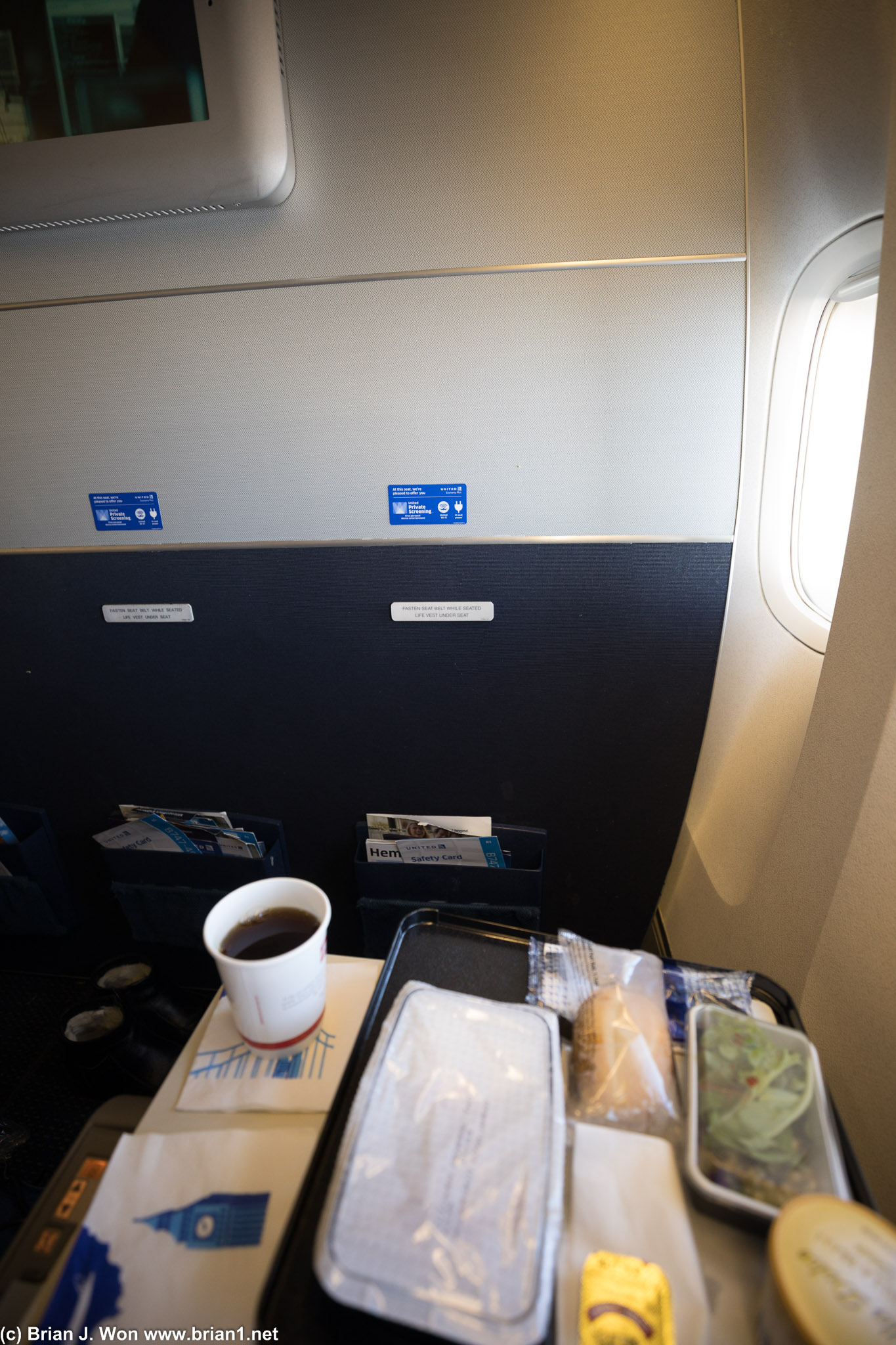 Row 19 (bulkhead) on a United 747-400.