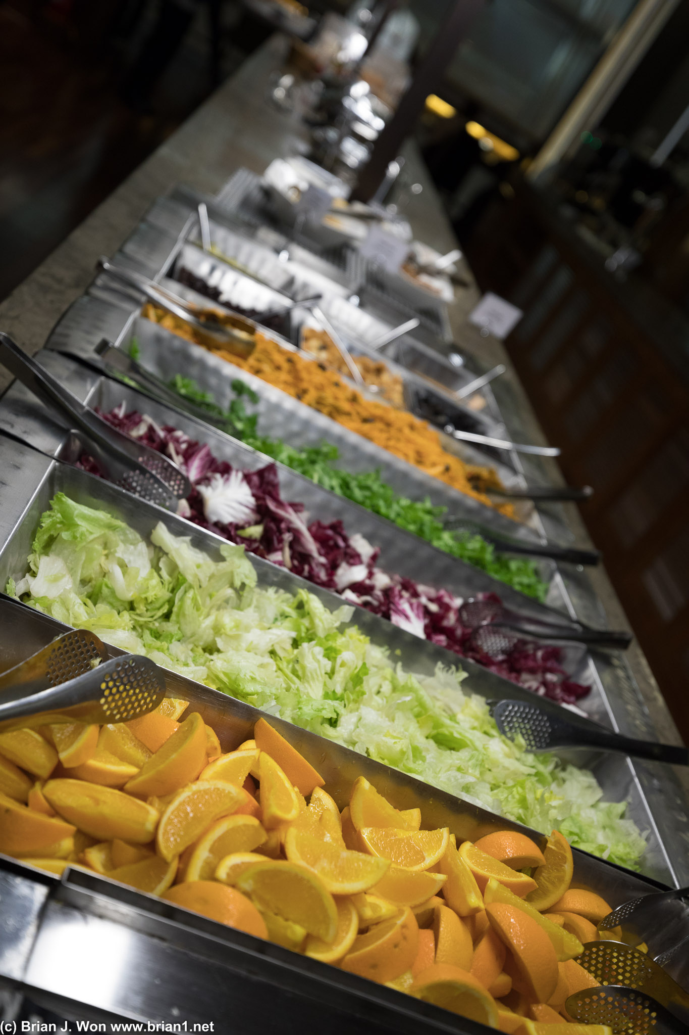 Salad bar at Asiana Club in the main terminal.