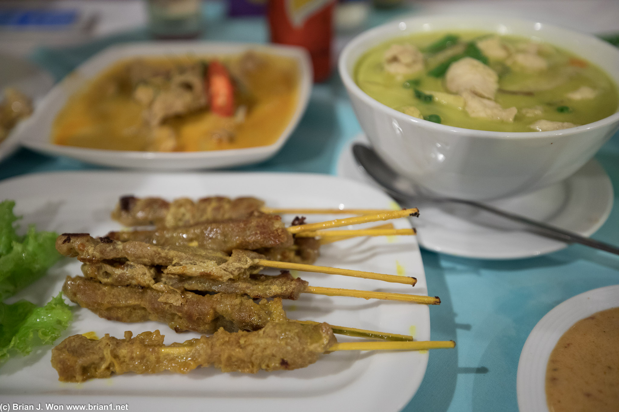 Tourist trap crap at Phen's Restaurant. The satay was incredibly bad.