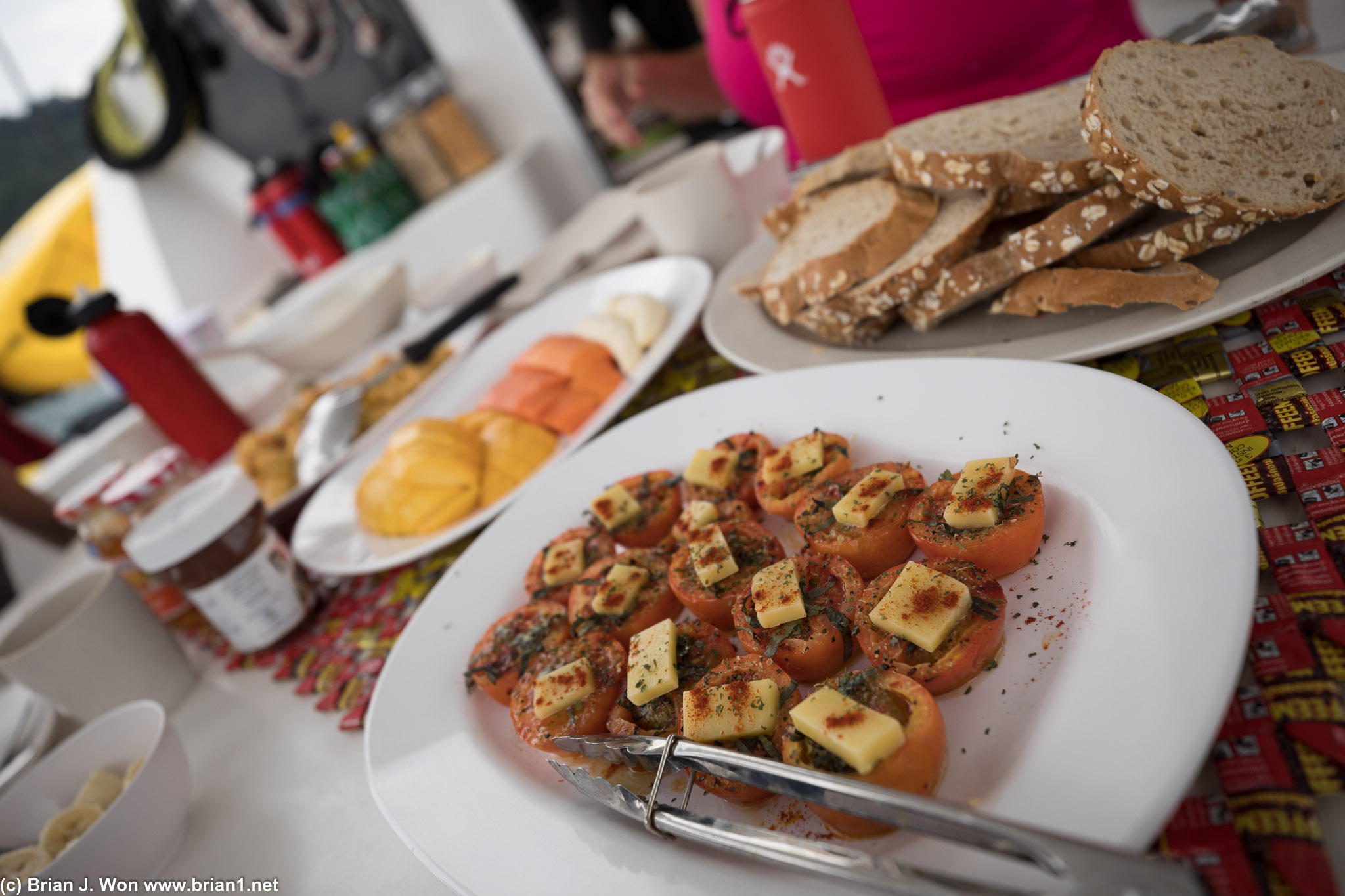 Cheese atop tomato?