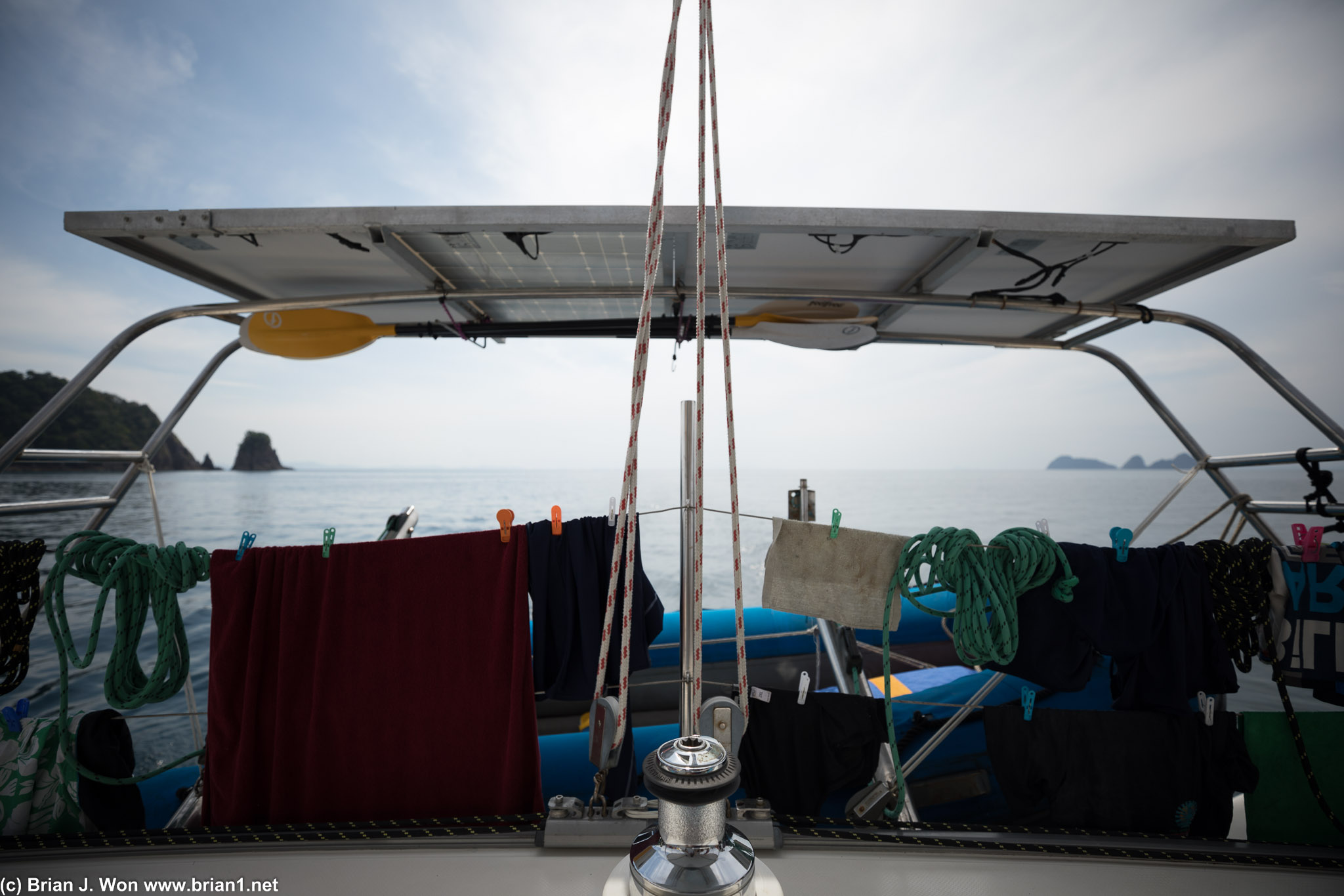 Looking aft.