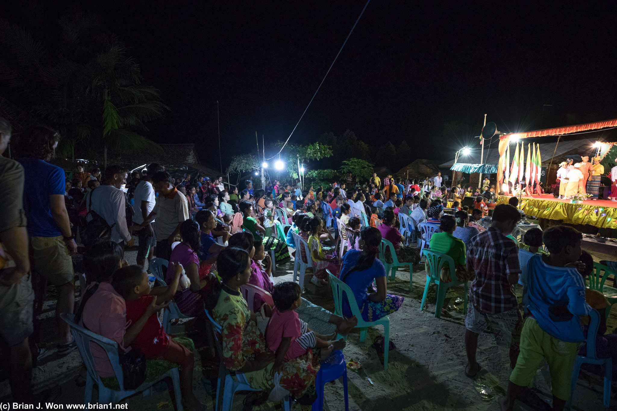 Village square is packed.