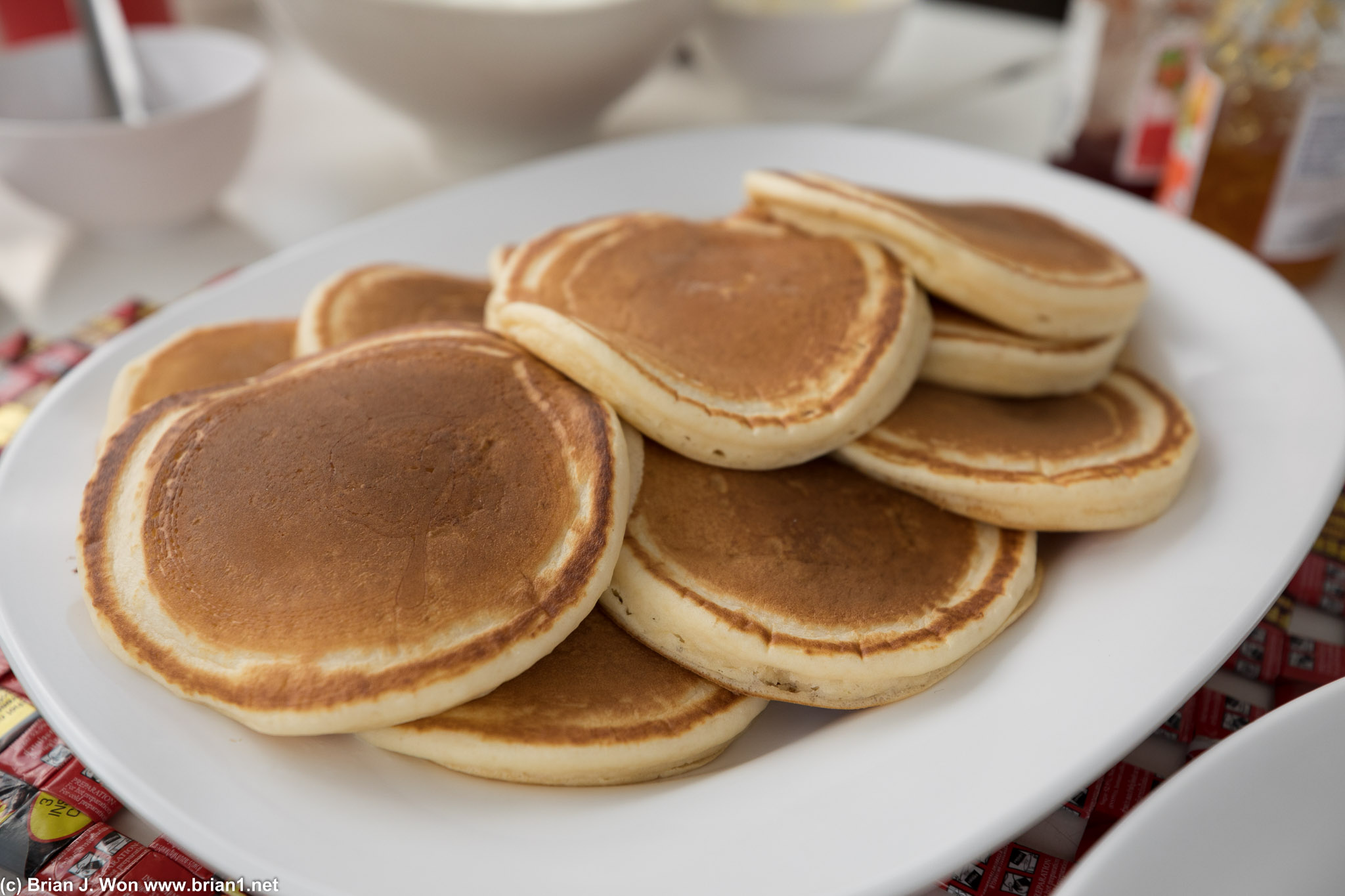 Pancakes were a little underdone inside.