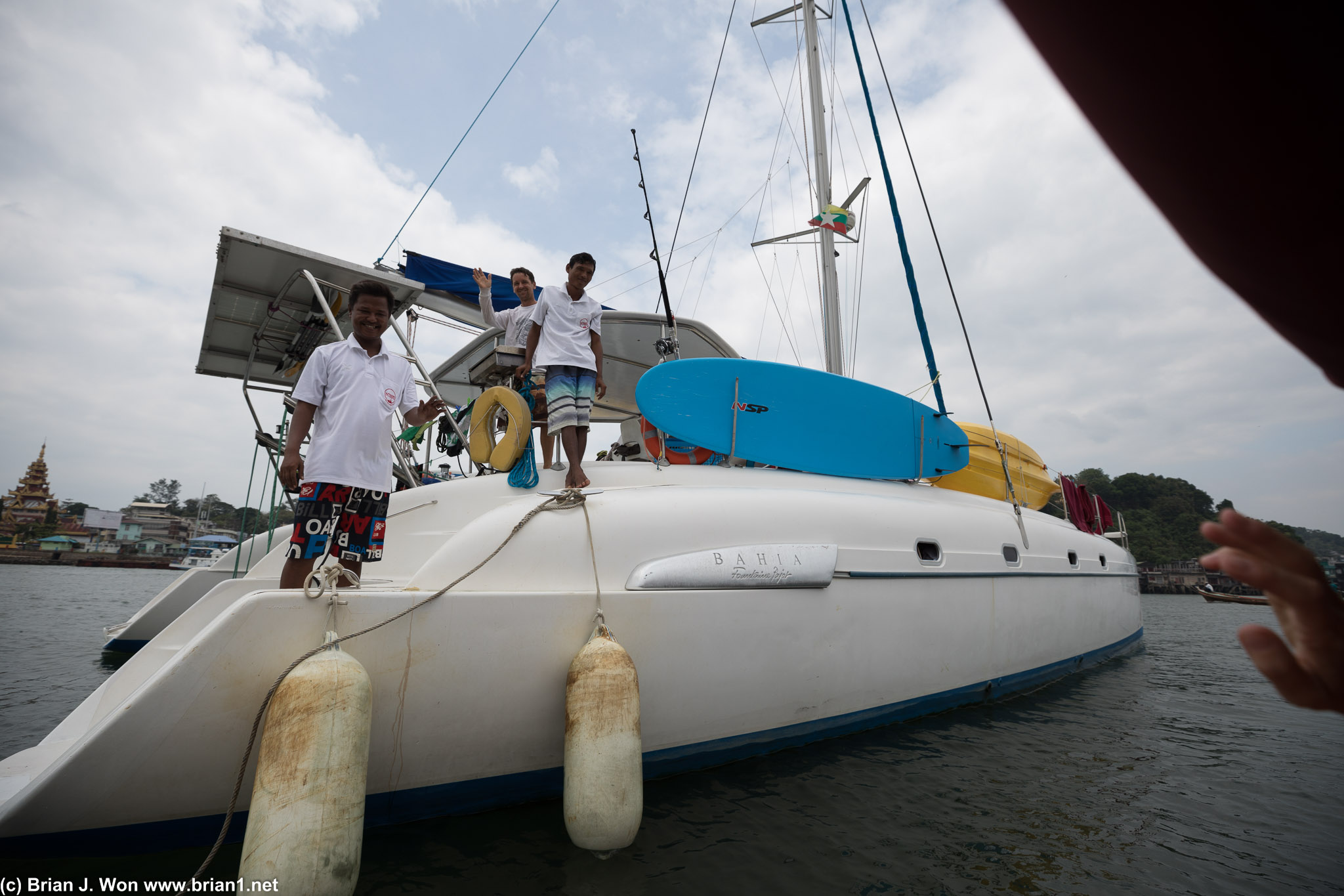 Saying farewell to the captain, crew, and the boat Zoe III.