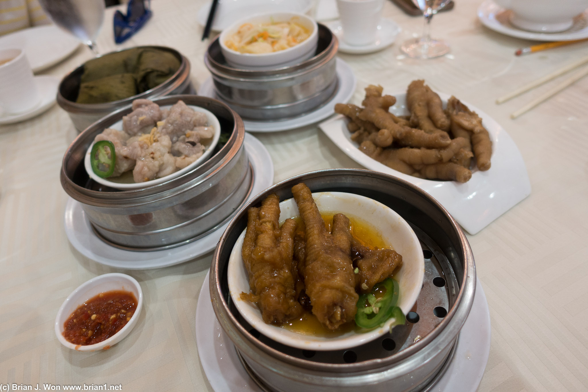 Standard chicken feet in front - they were pretty good.