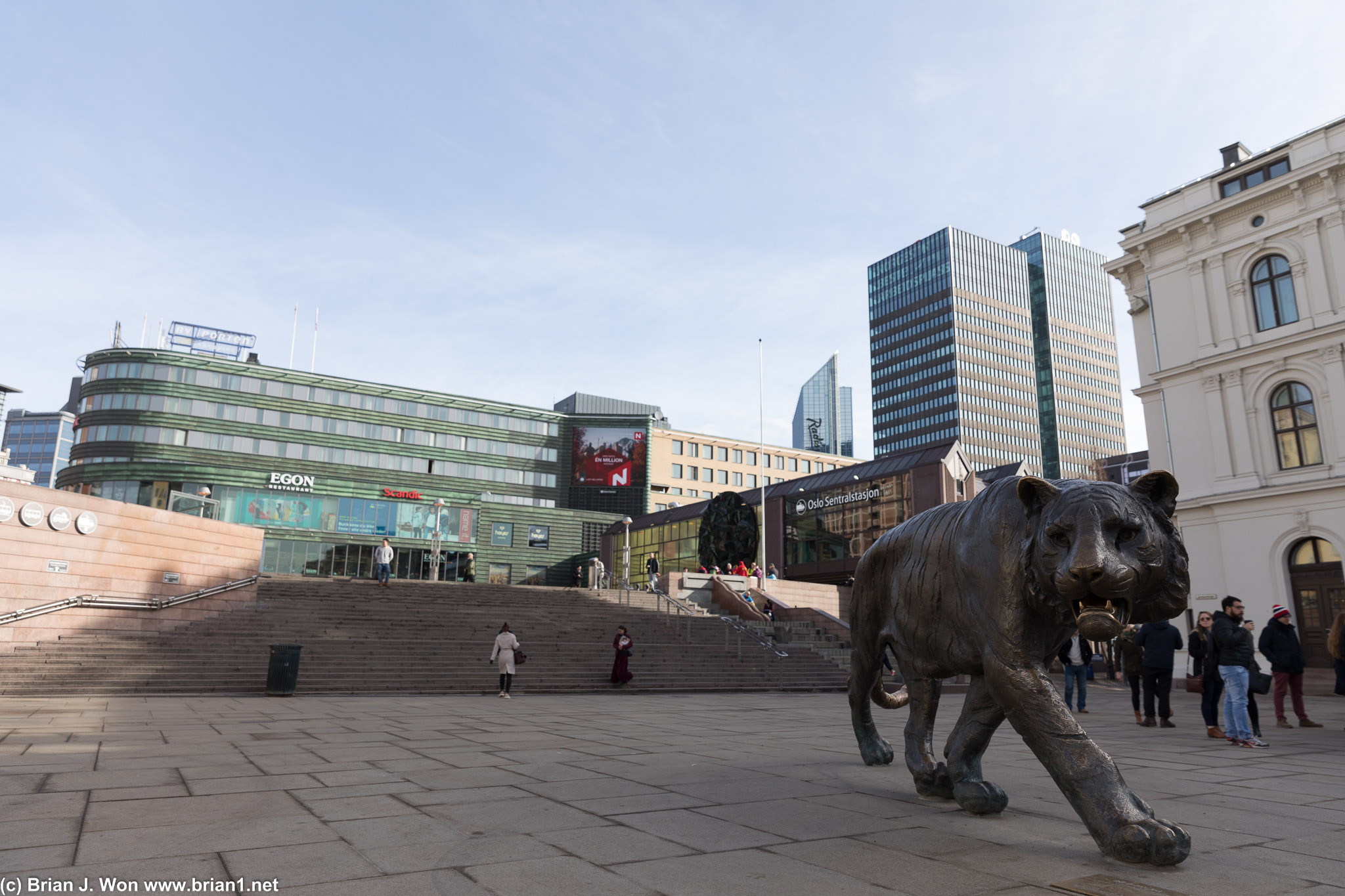 The Tiger outside of Oslo Sentralstation.