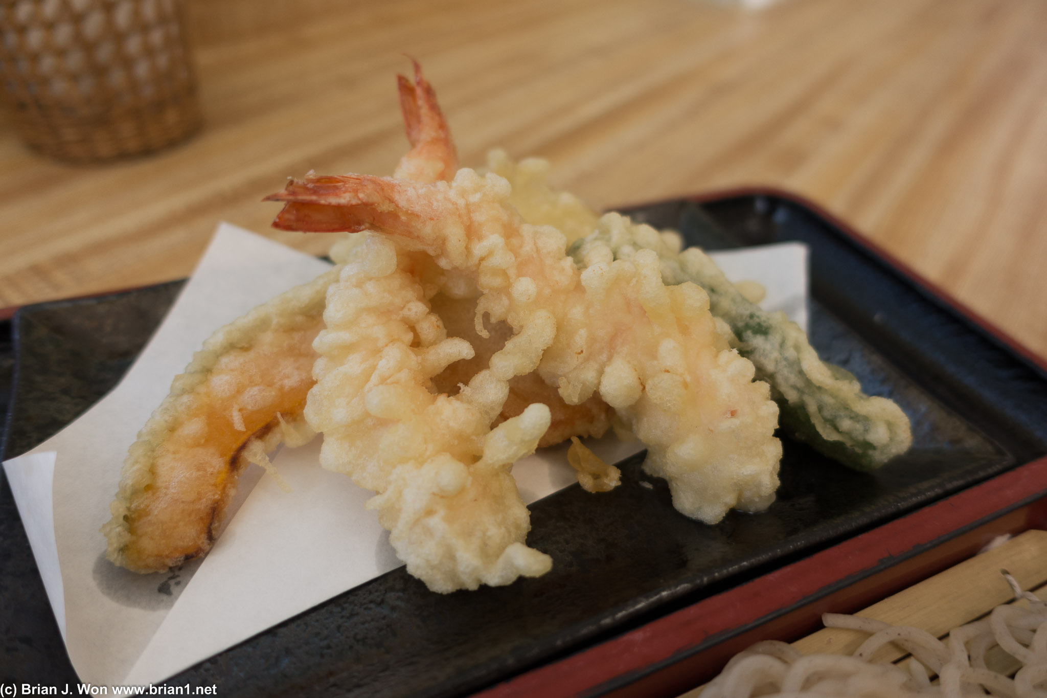 Tempura. Modest but just right.