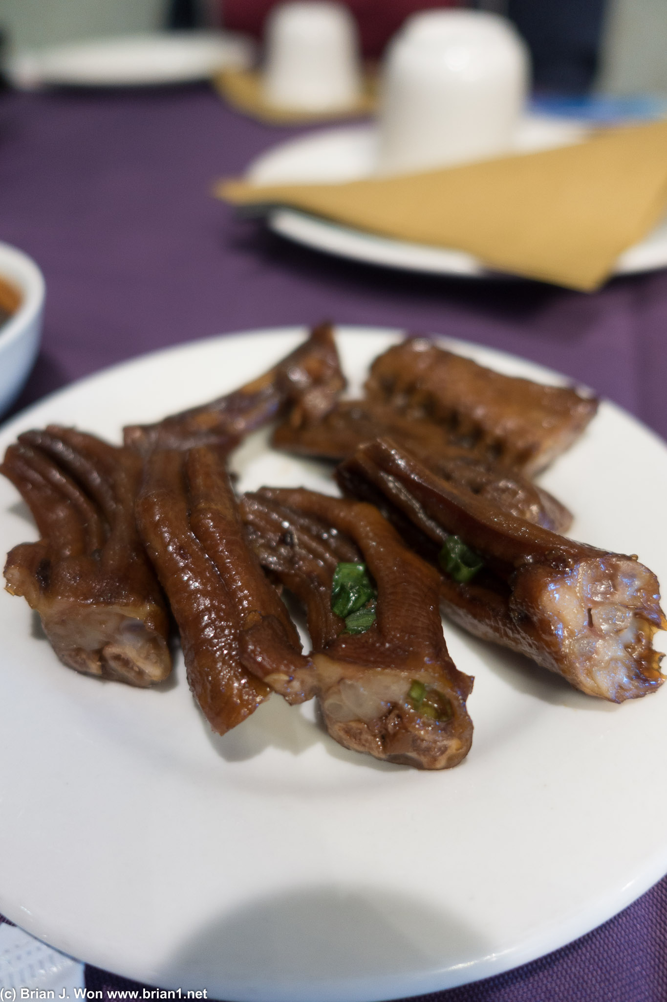 Appetizer. Duck feet, wings, and neck.