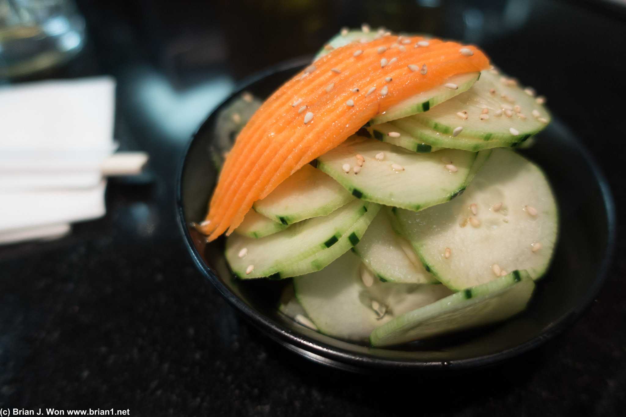Cucumber "salad." Because veggies.
