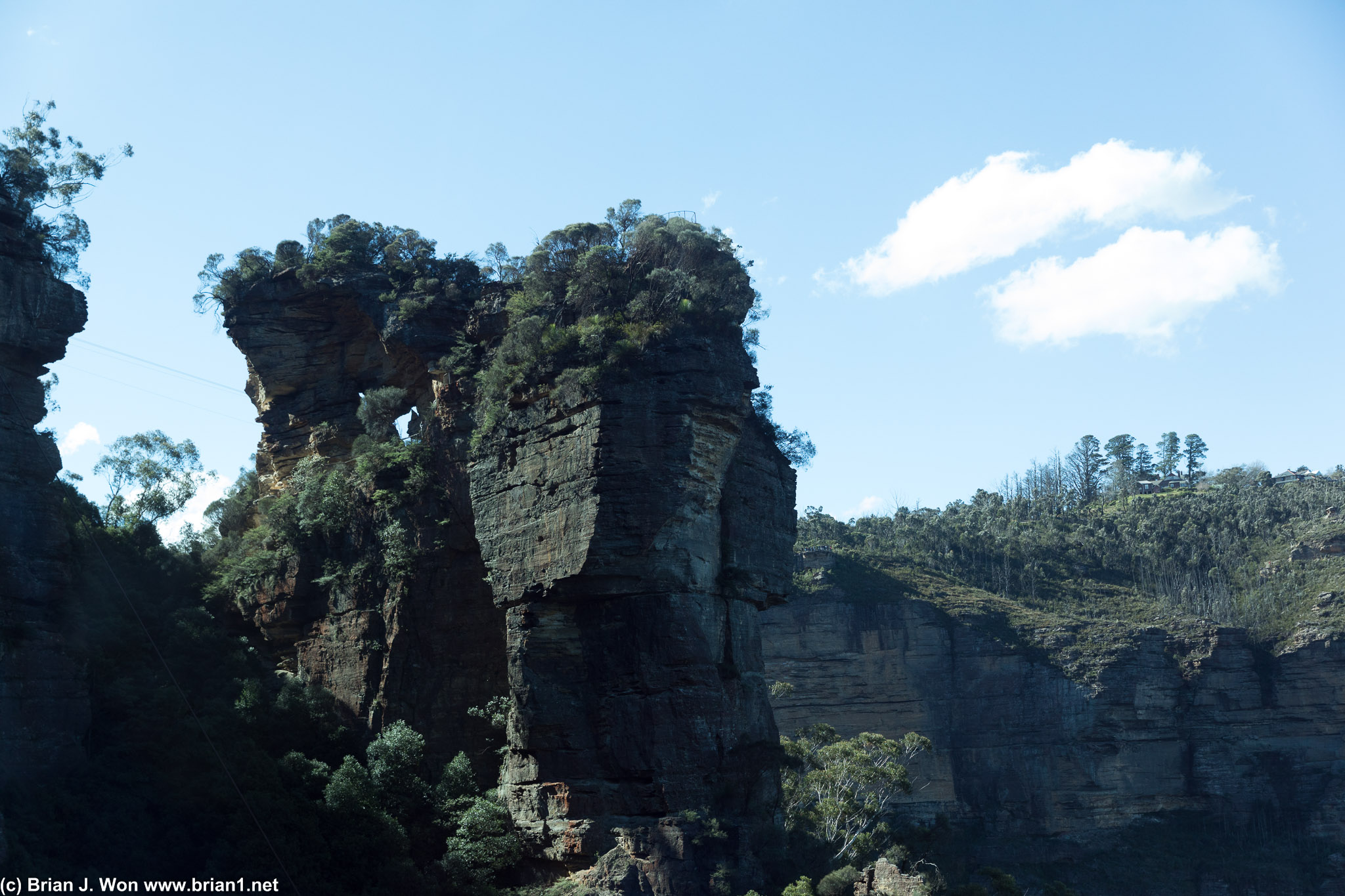 Orphan Rock as seen from the skyway tram.