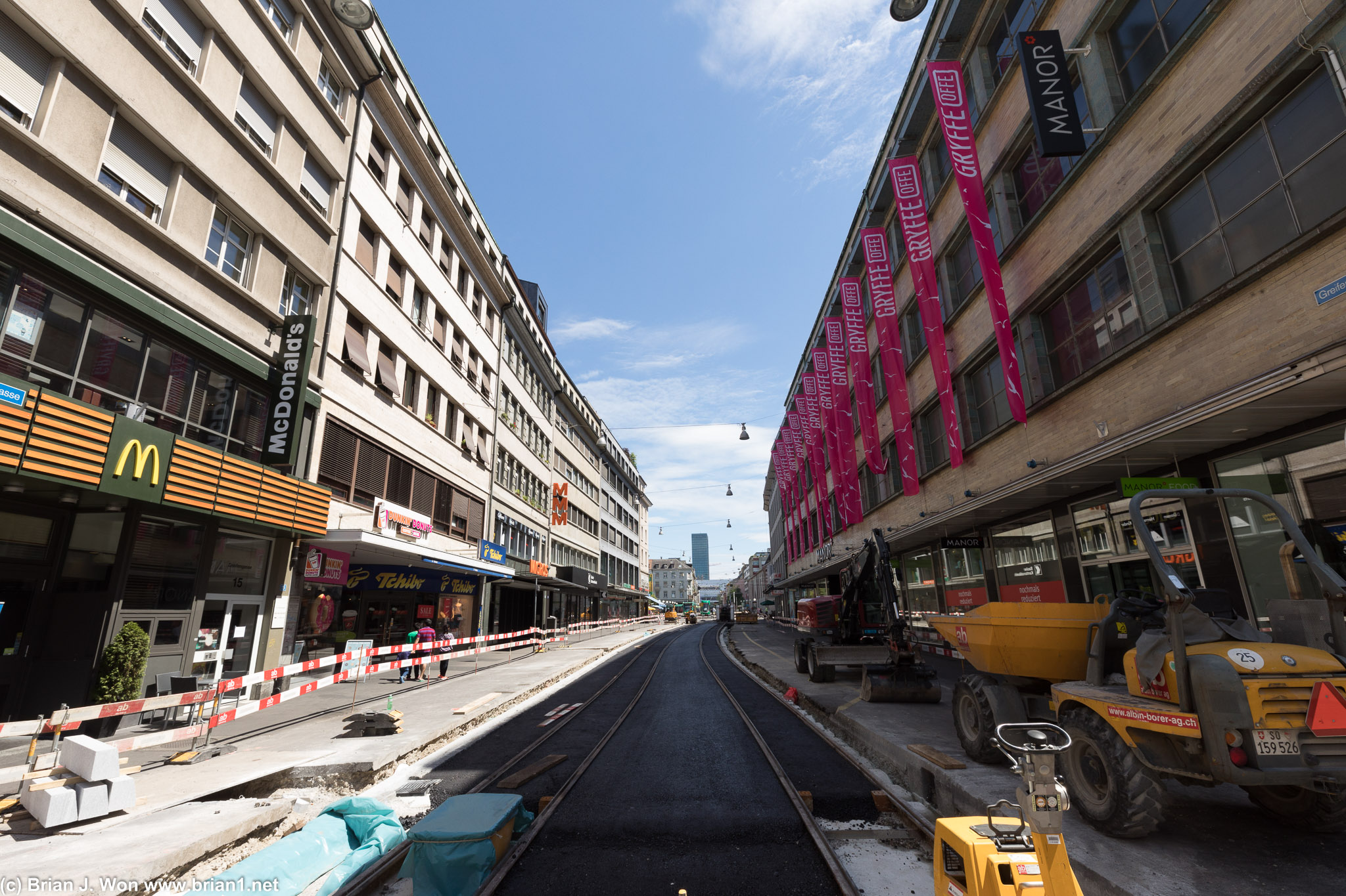 Tons of construction for a new train line across the Rhine.