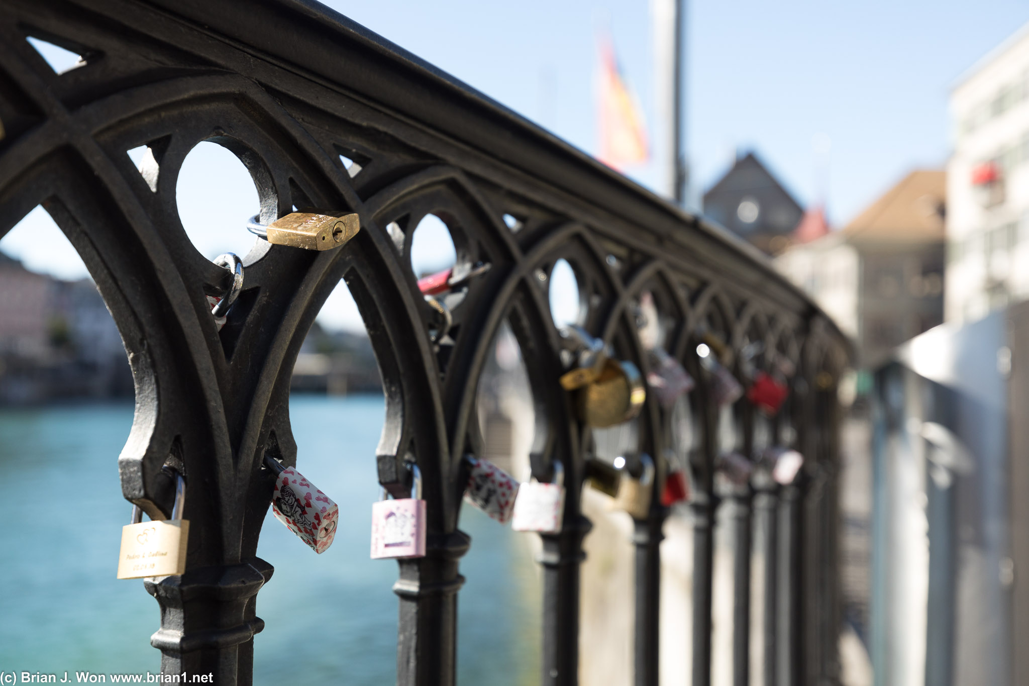 Bridges full of locks.