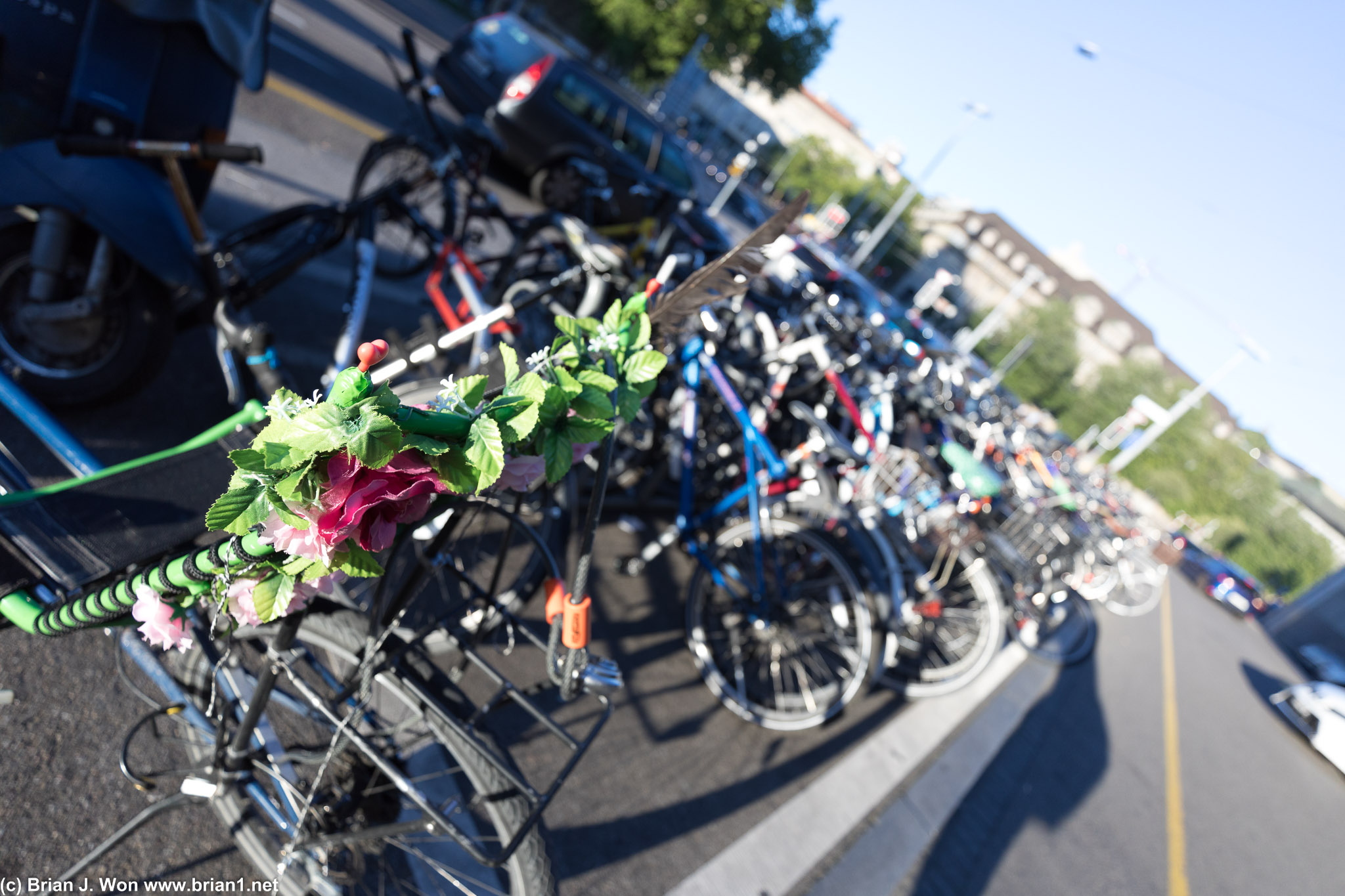 Bicycles parked outside the hauptbahnhof.