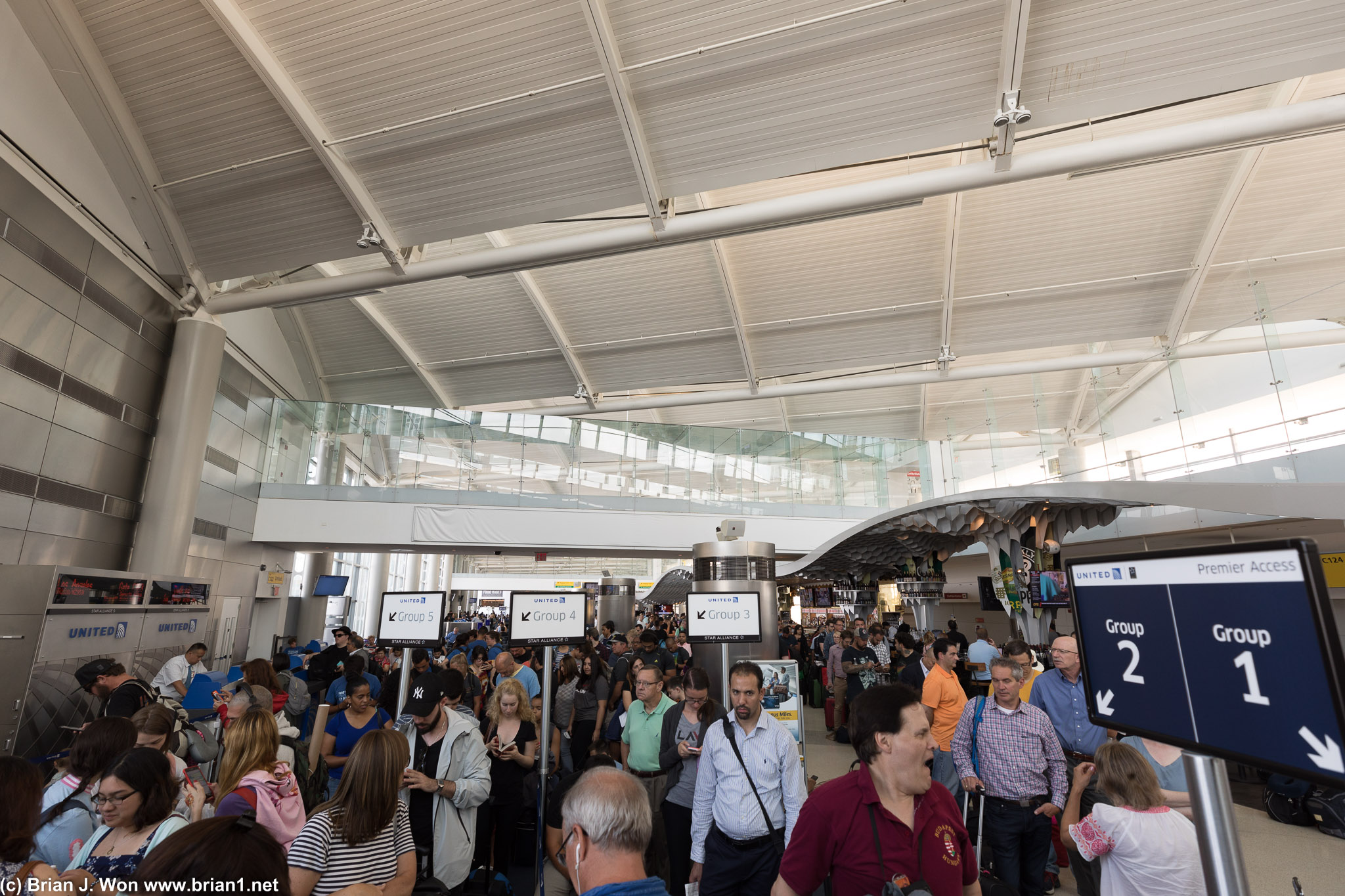 364 passengers makes for a crowded gate.
