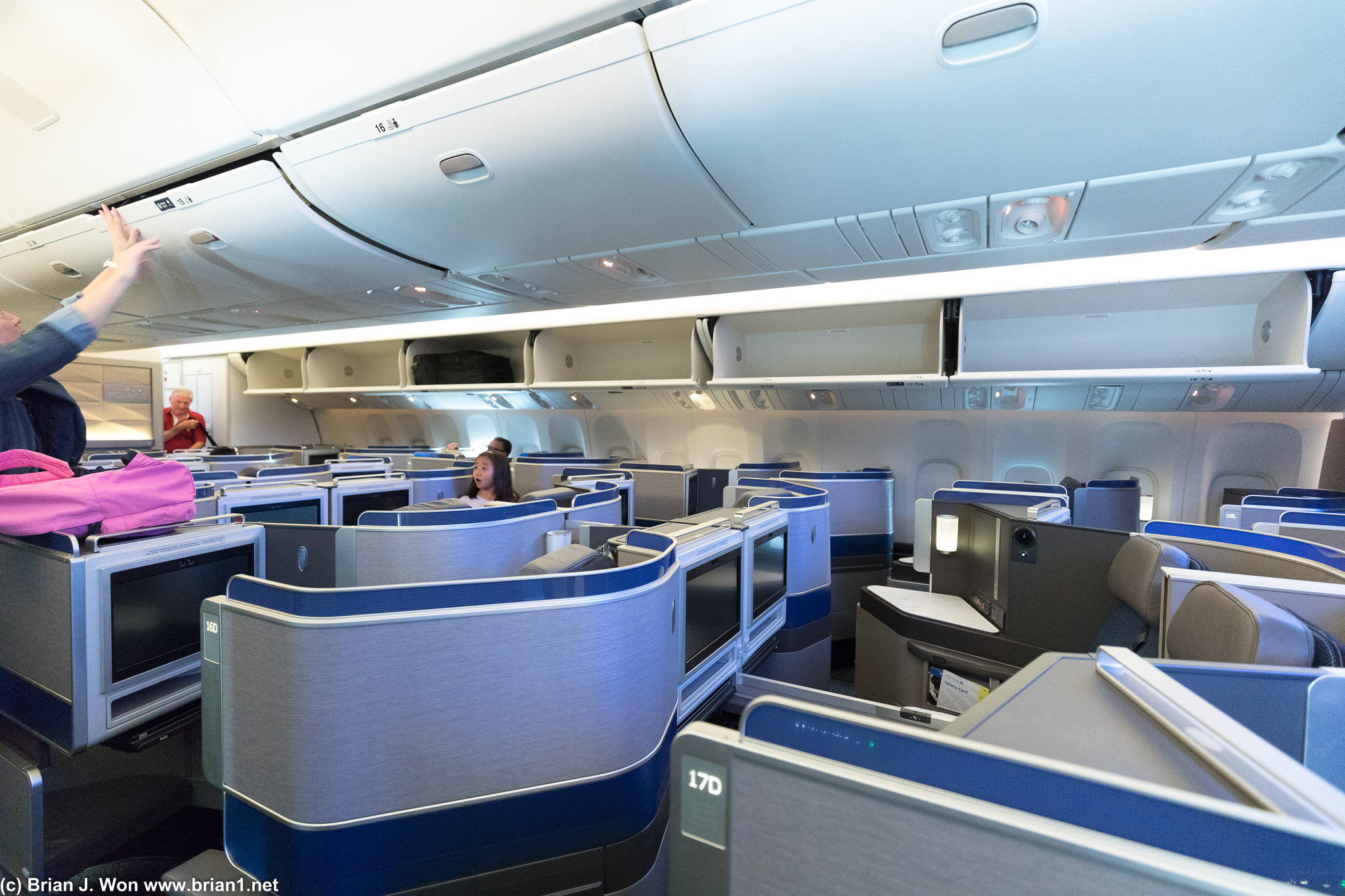Rear business class area-- 8 rows/32 seats.