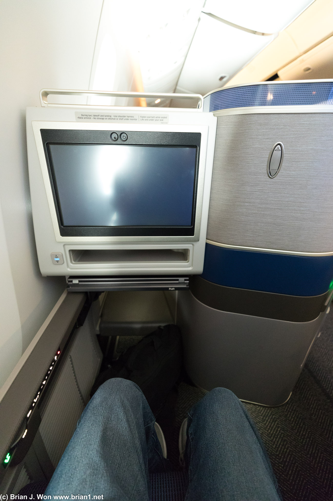 Slumming it in seat 17A.
