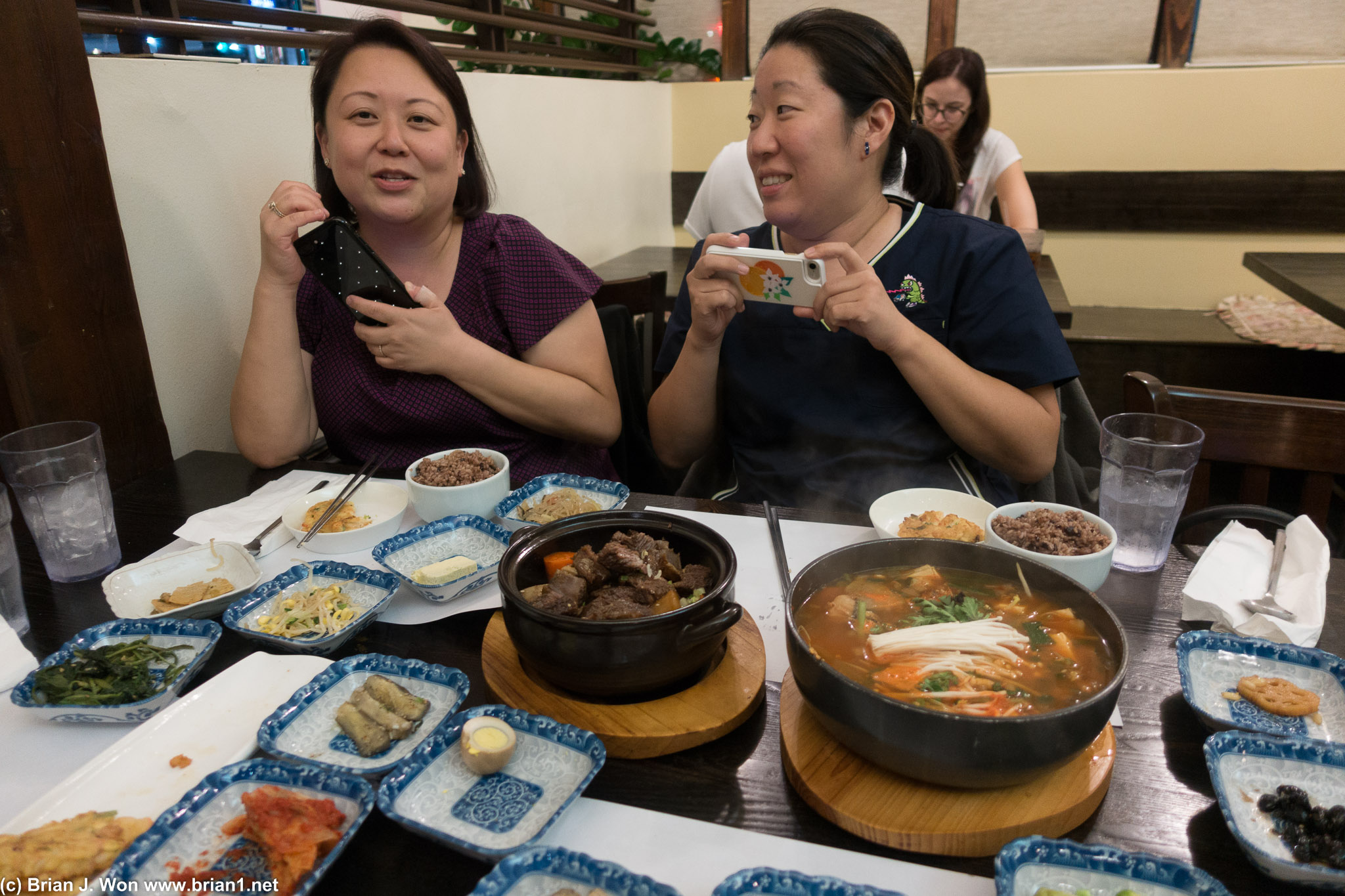 Taking food photos.