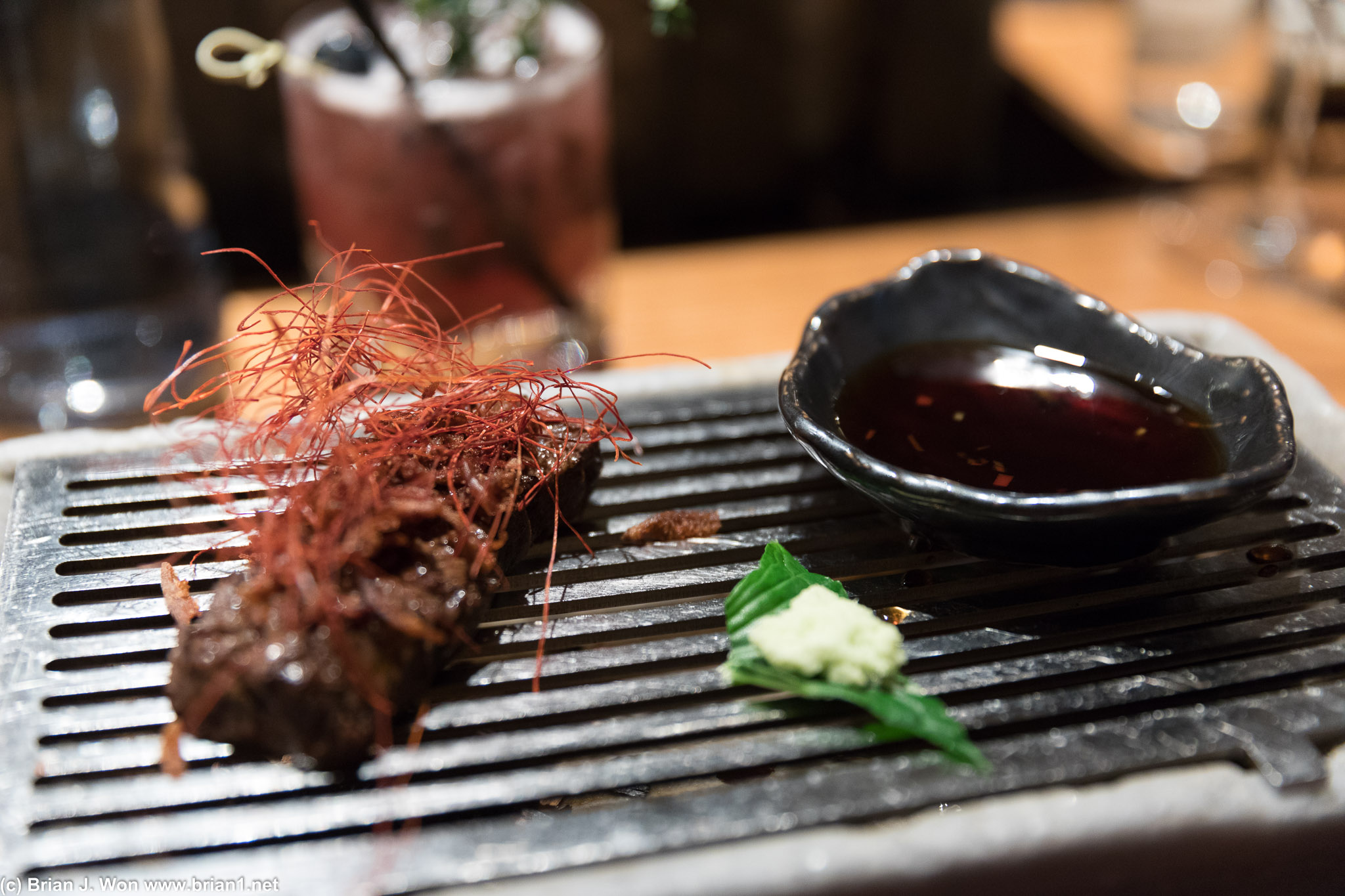 Minke whale. Very good, but if you didn't tell me it was whale, it could have been beef...