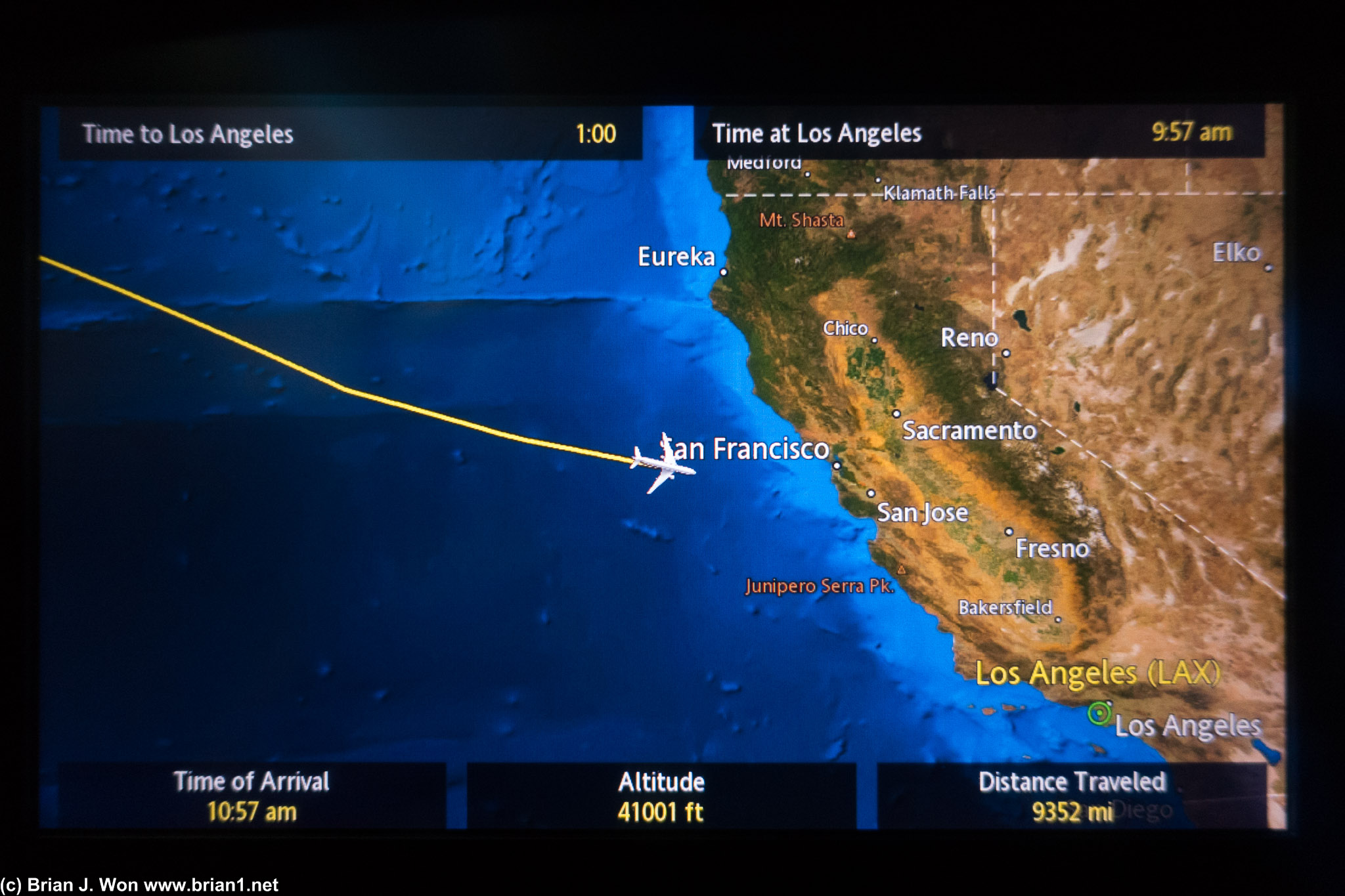 Over 9,800 miles by the time we landed.