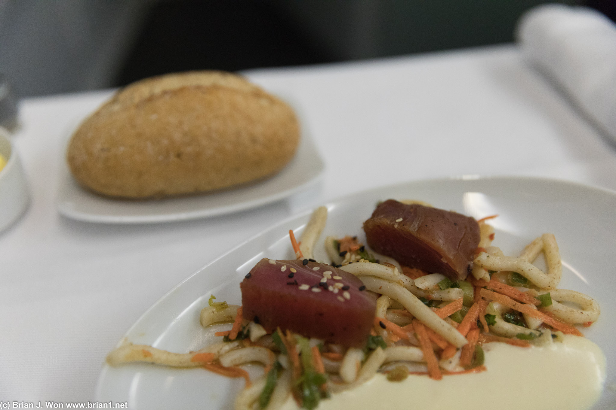Airlines love raw fish appetizers.