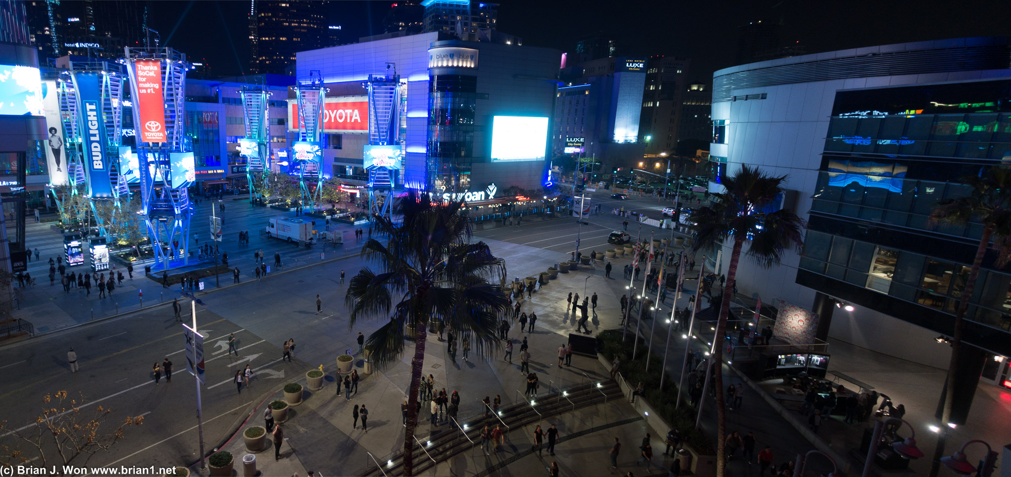 Looking north-northeast from Staples Center.