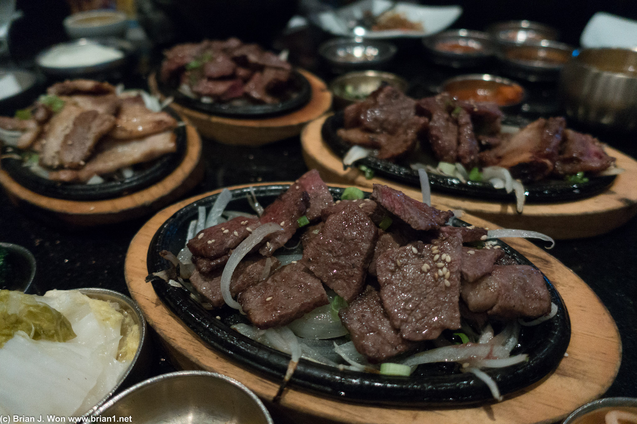 Finally meat. Galbi, pork belly, brisket...