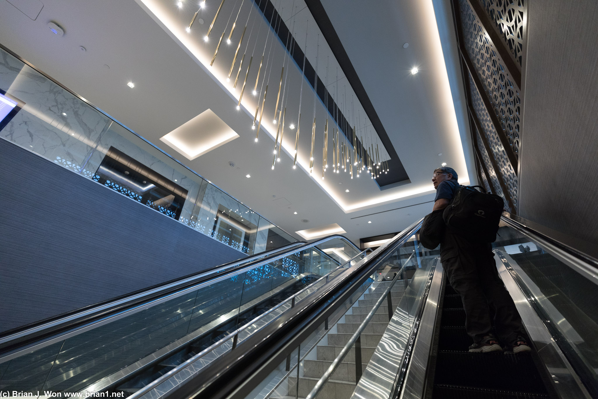 Heading upstairs.