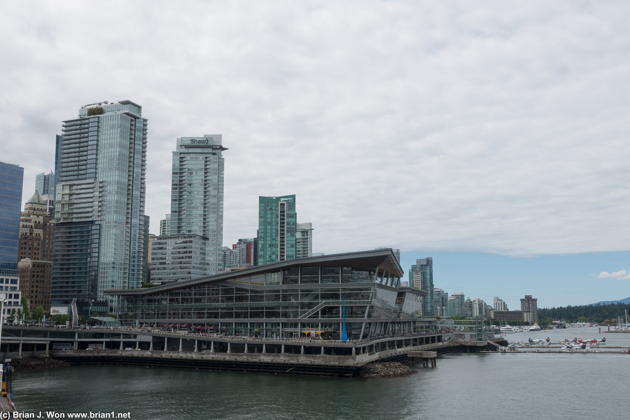 Waterfront shopping mall.