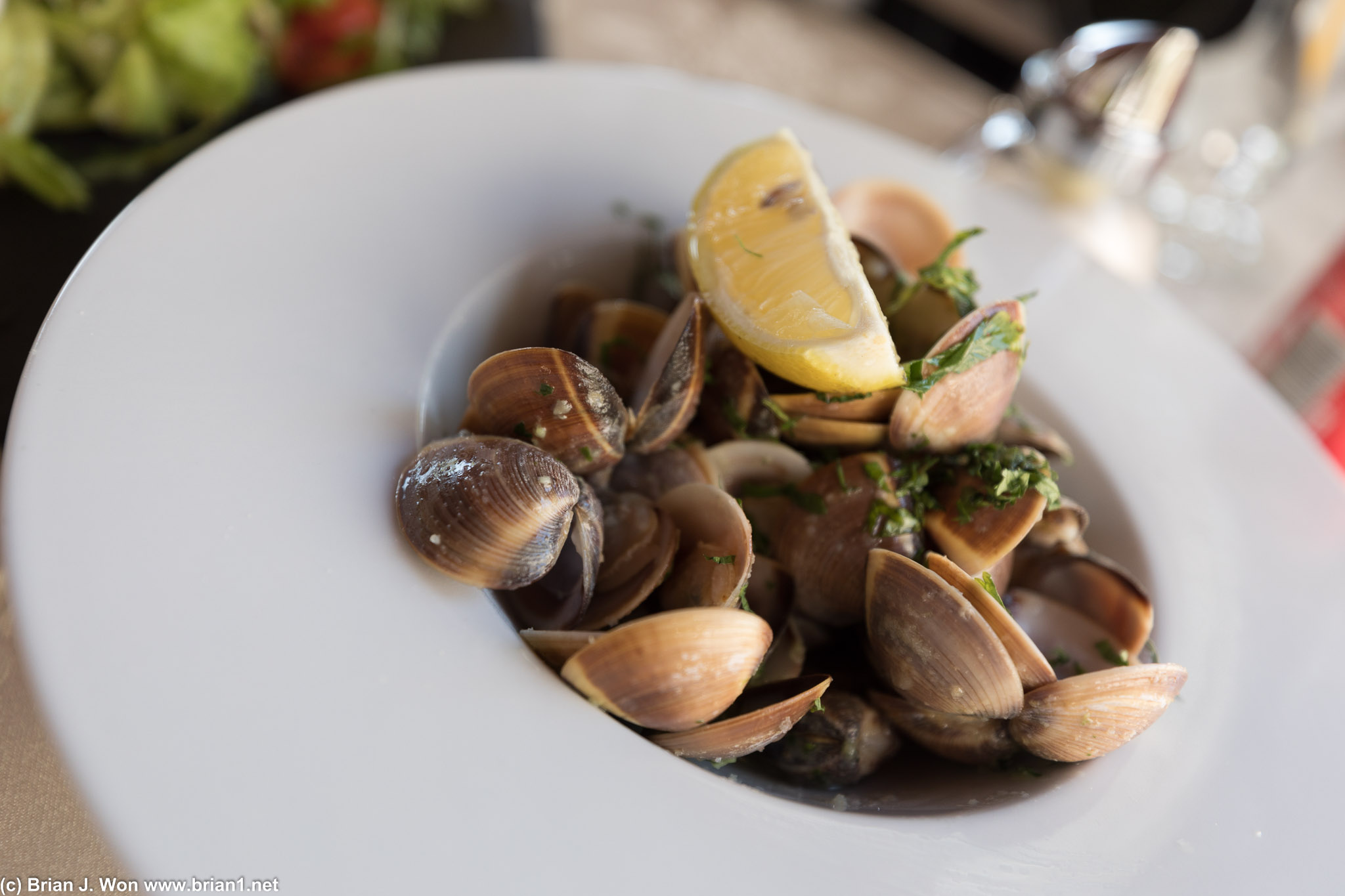 And clams. Yum, but on the small side.