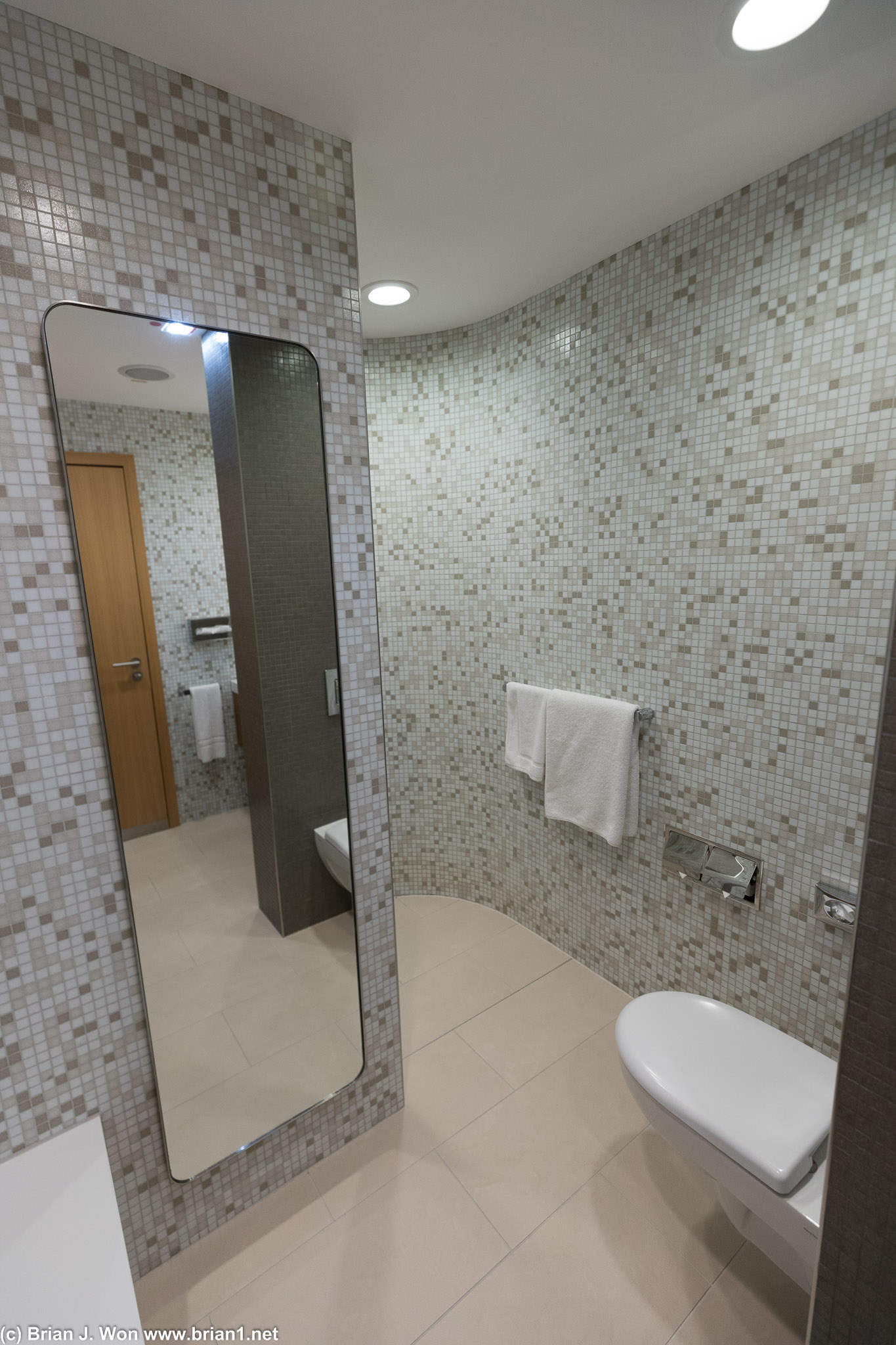 Shower room at LH Senator Lounge, Concourse Z.