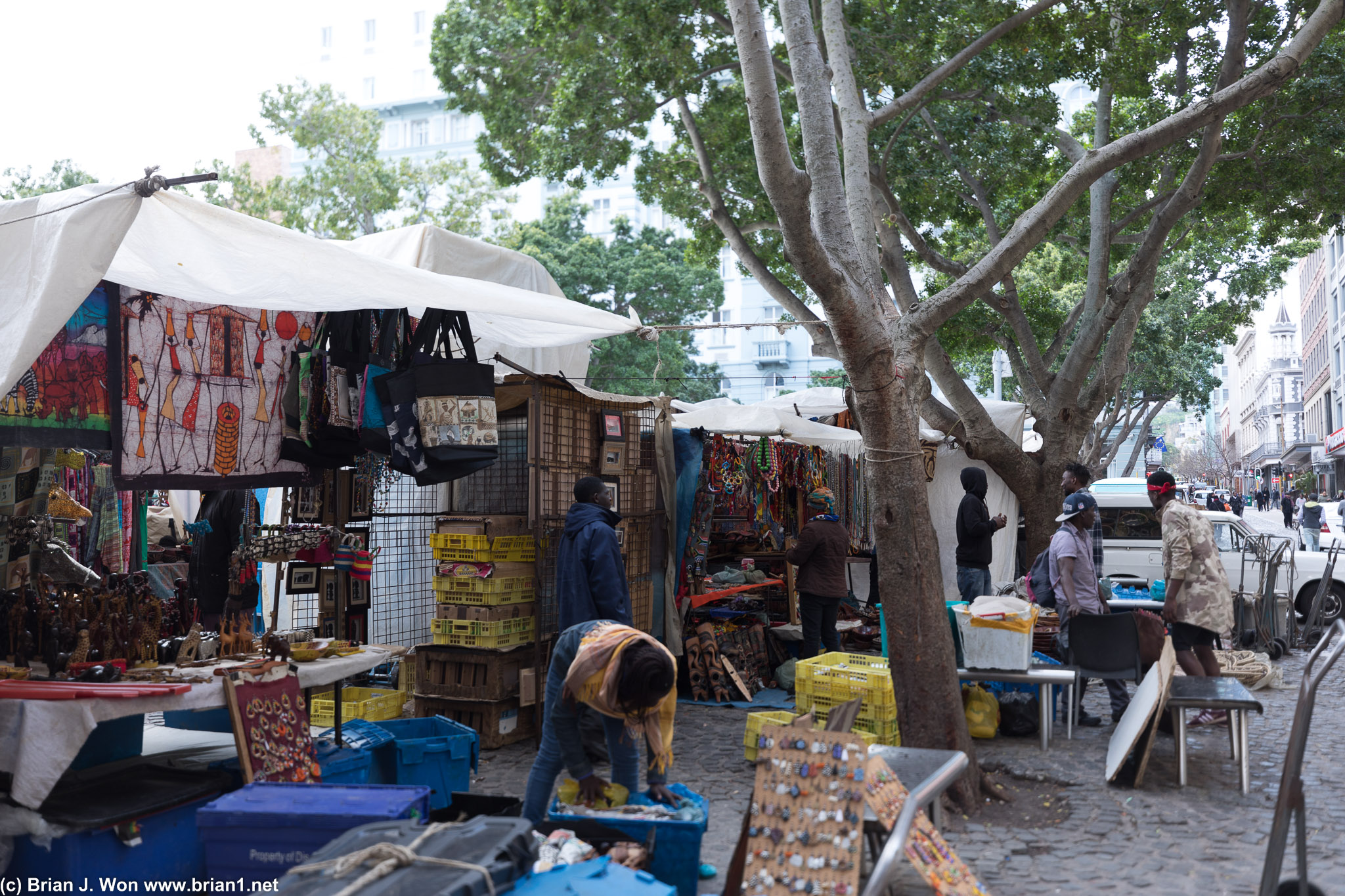 Nearly the end of the day in Greenmarket Square.