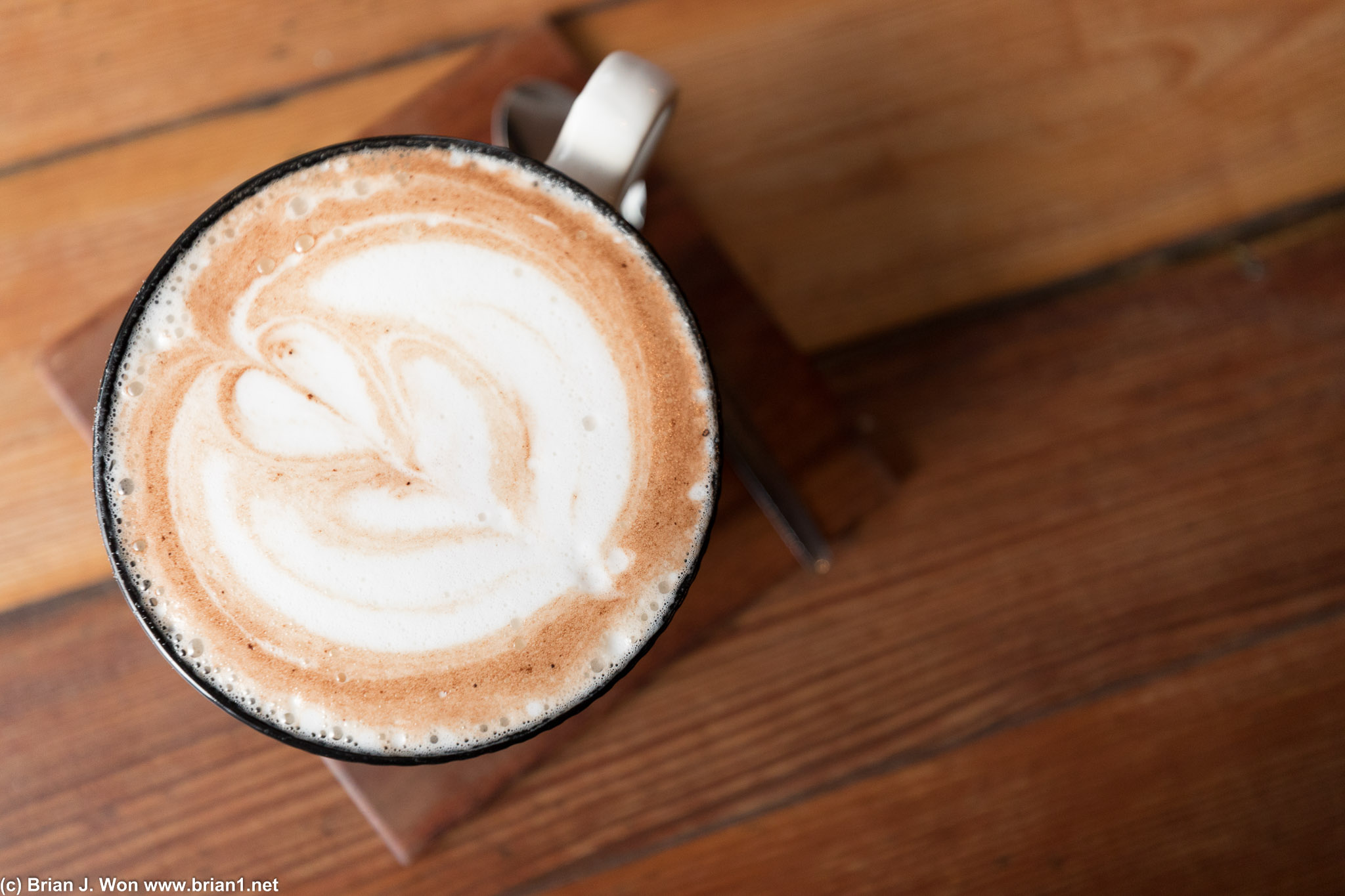 Excellent white chocolate hot chocolate at Folk Cafe.