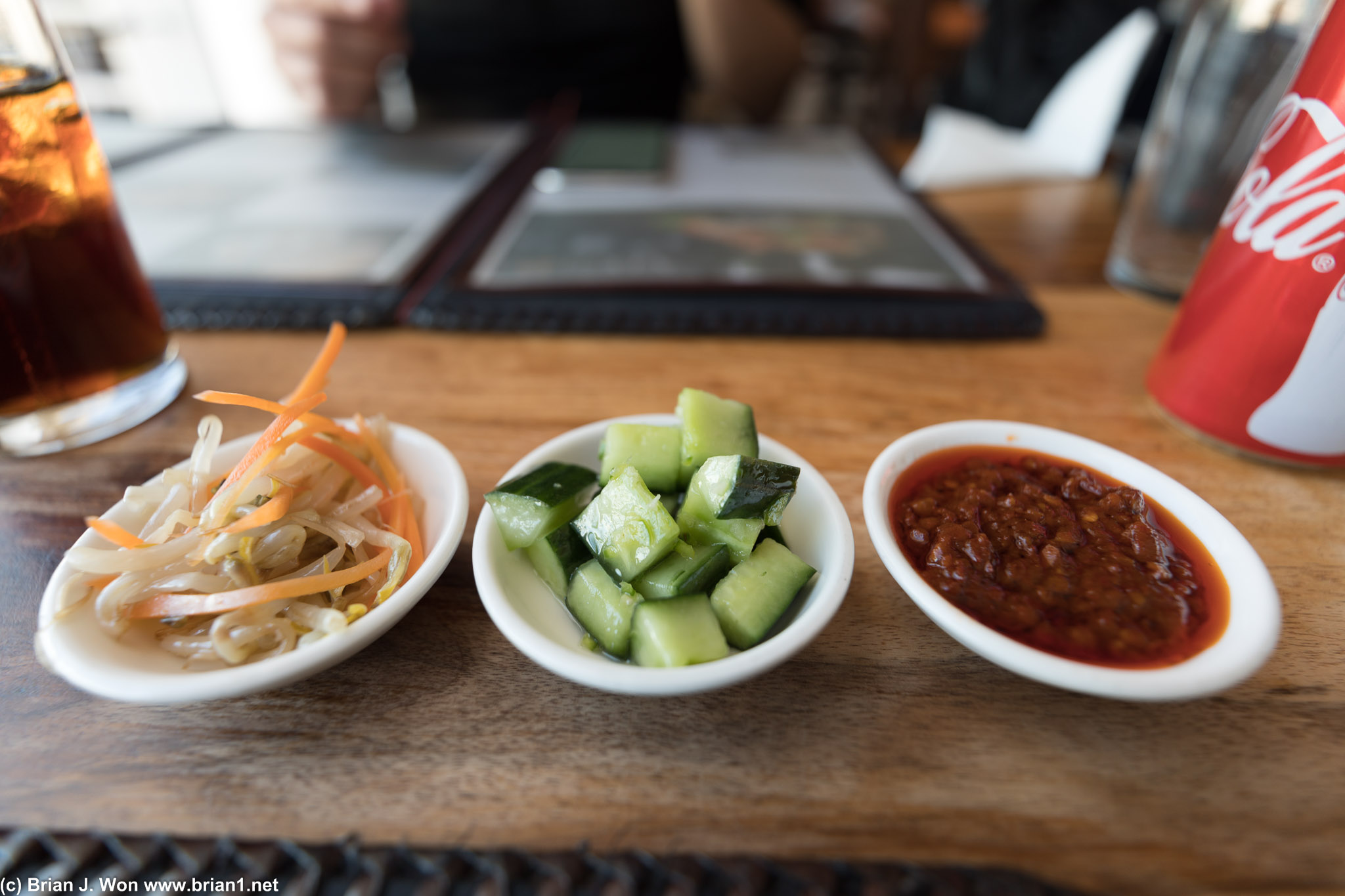 Appetizers and chili sauce at Haiku.