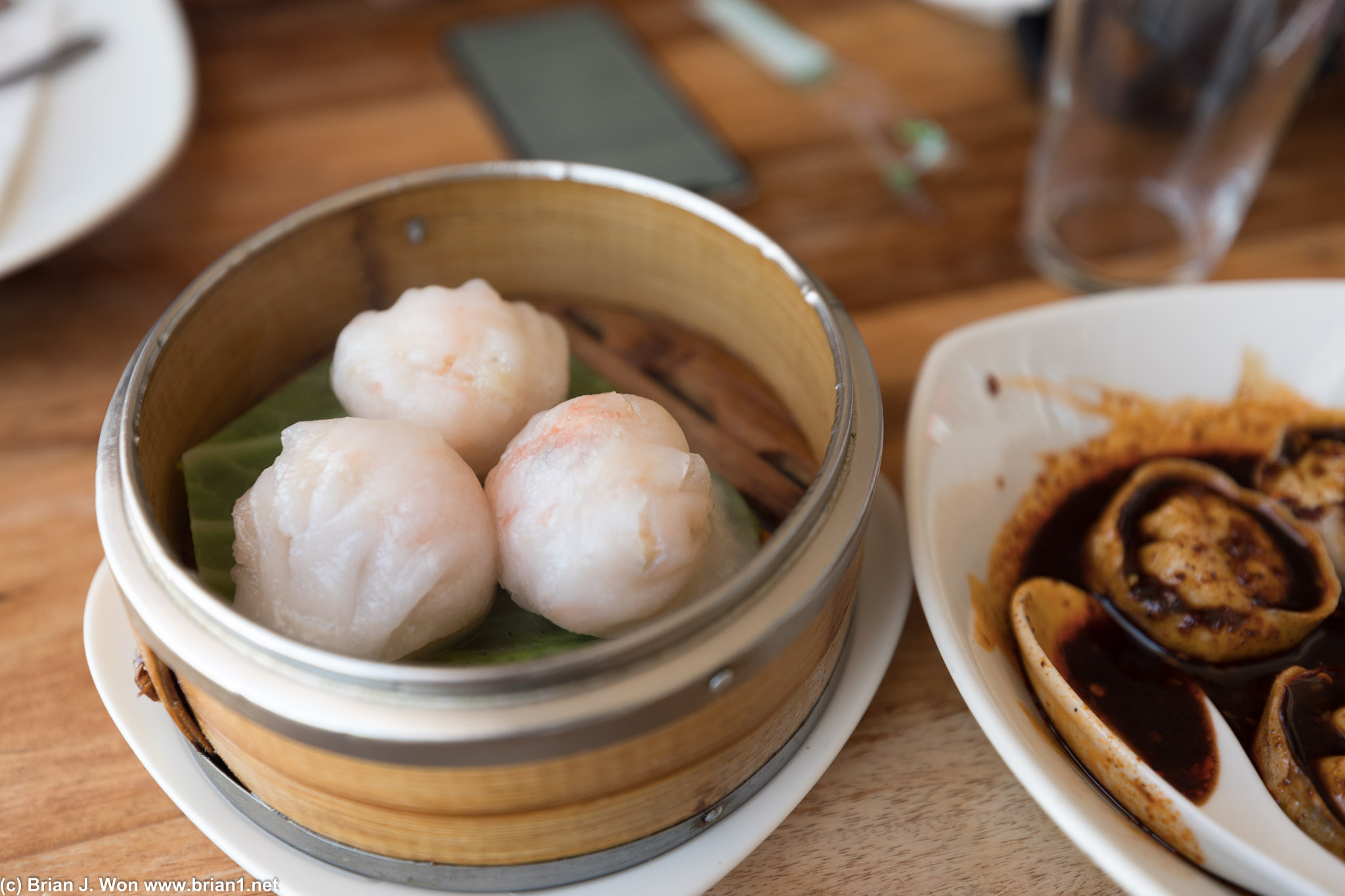 Dim sum was definitely previously frozen. Bleh.
