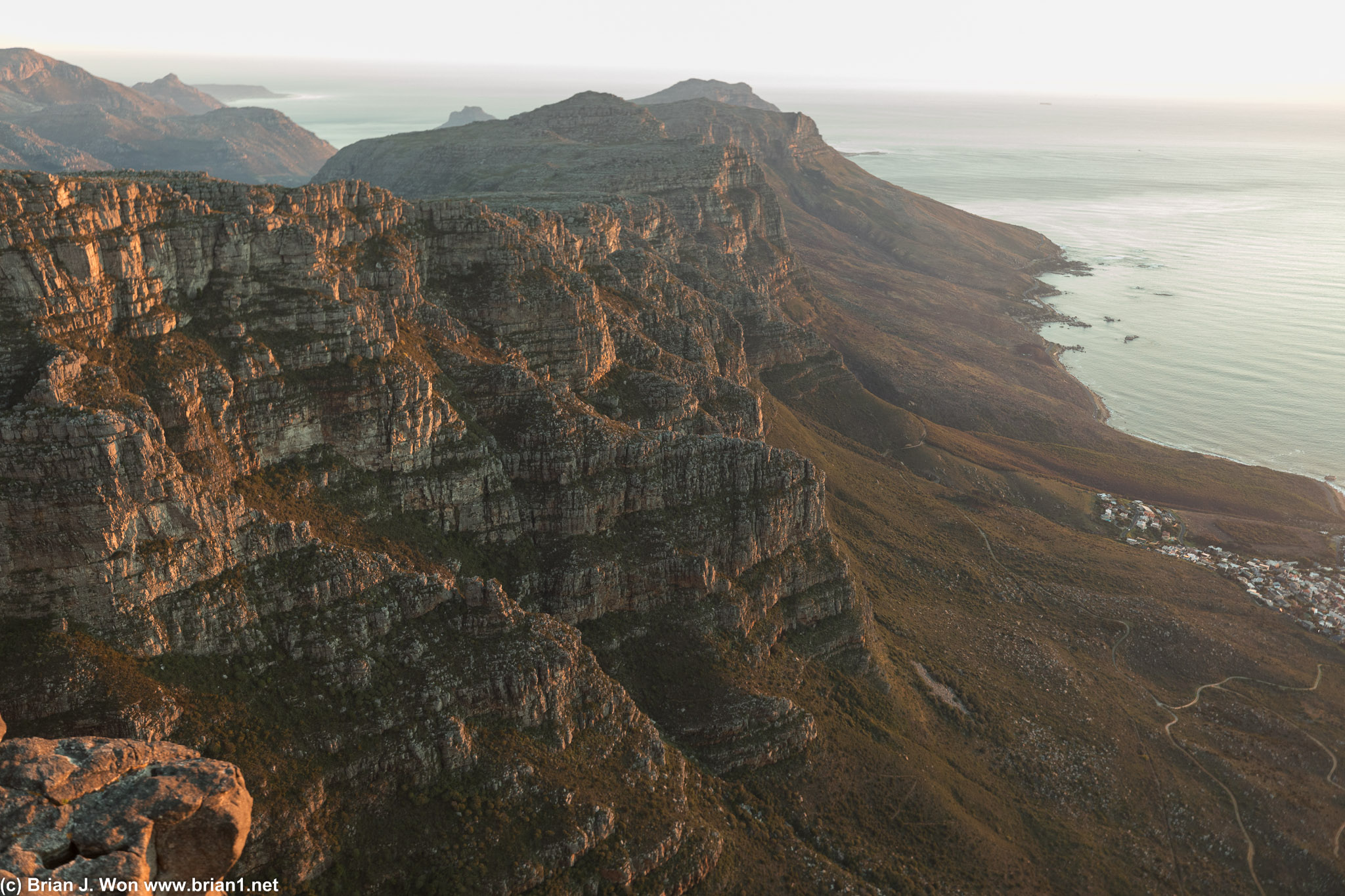 The layers of sandstone revealed.