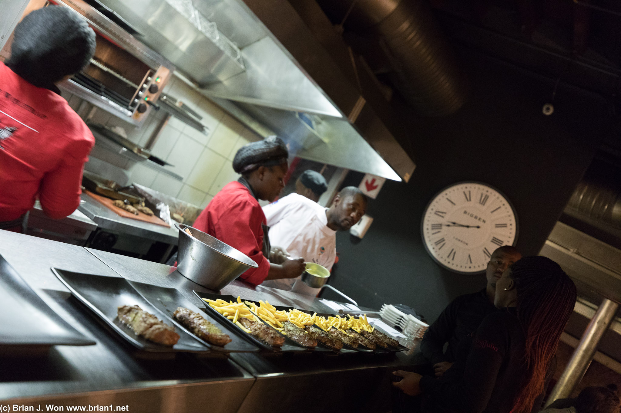 Steak frites is the signature dish.