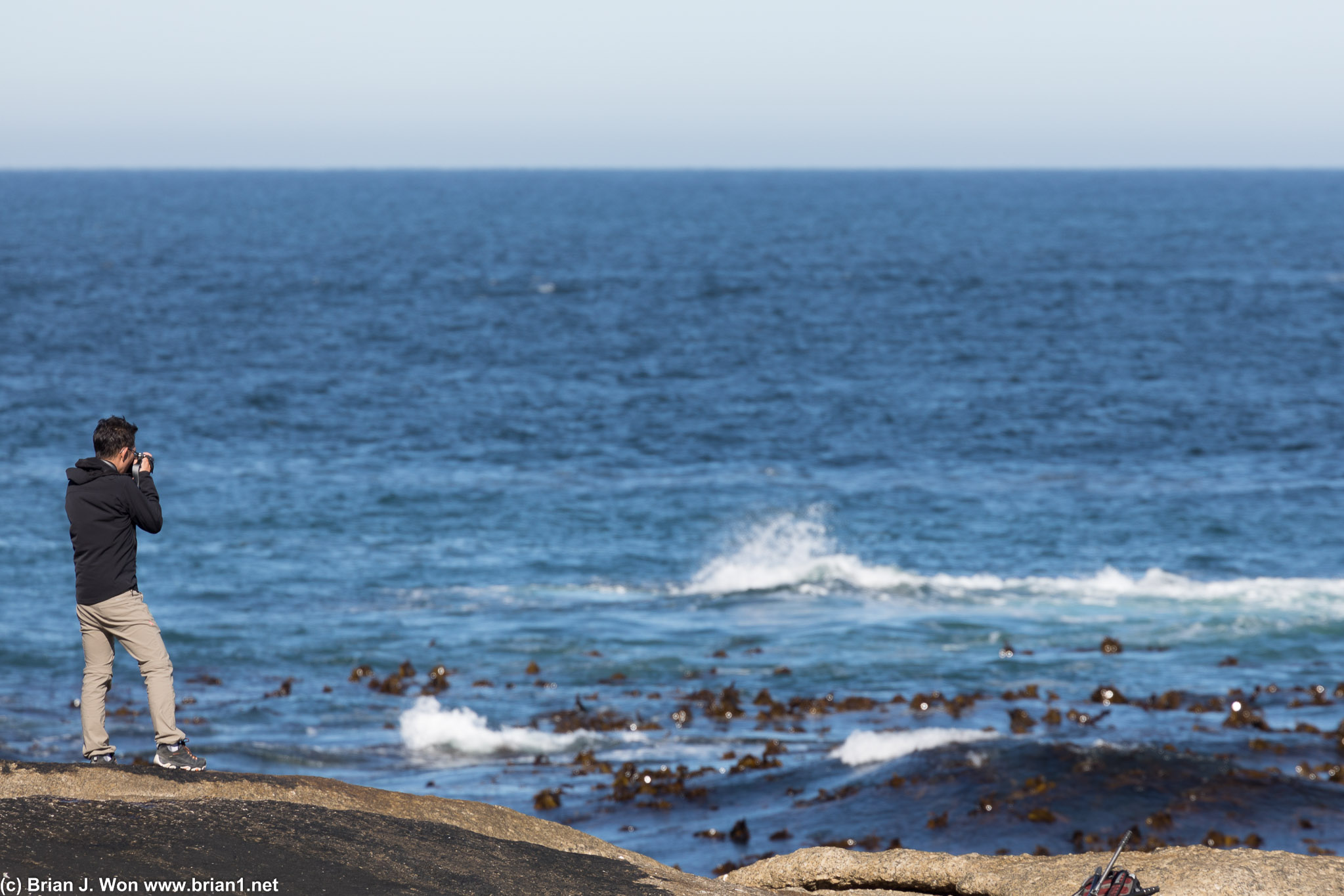 Photographing the waves.
