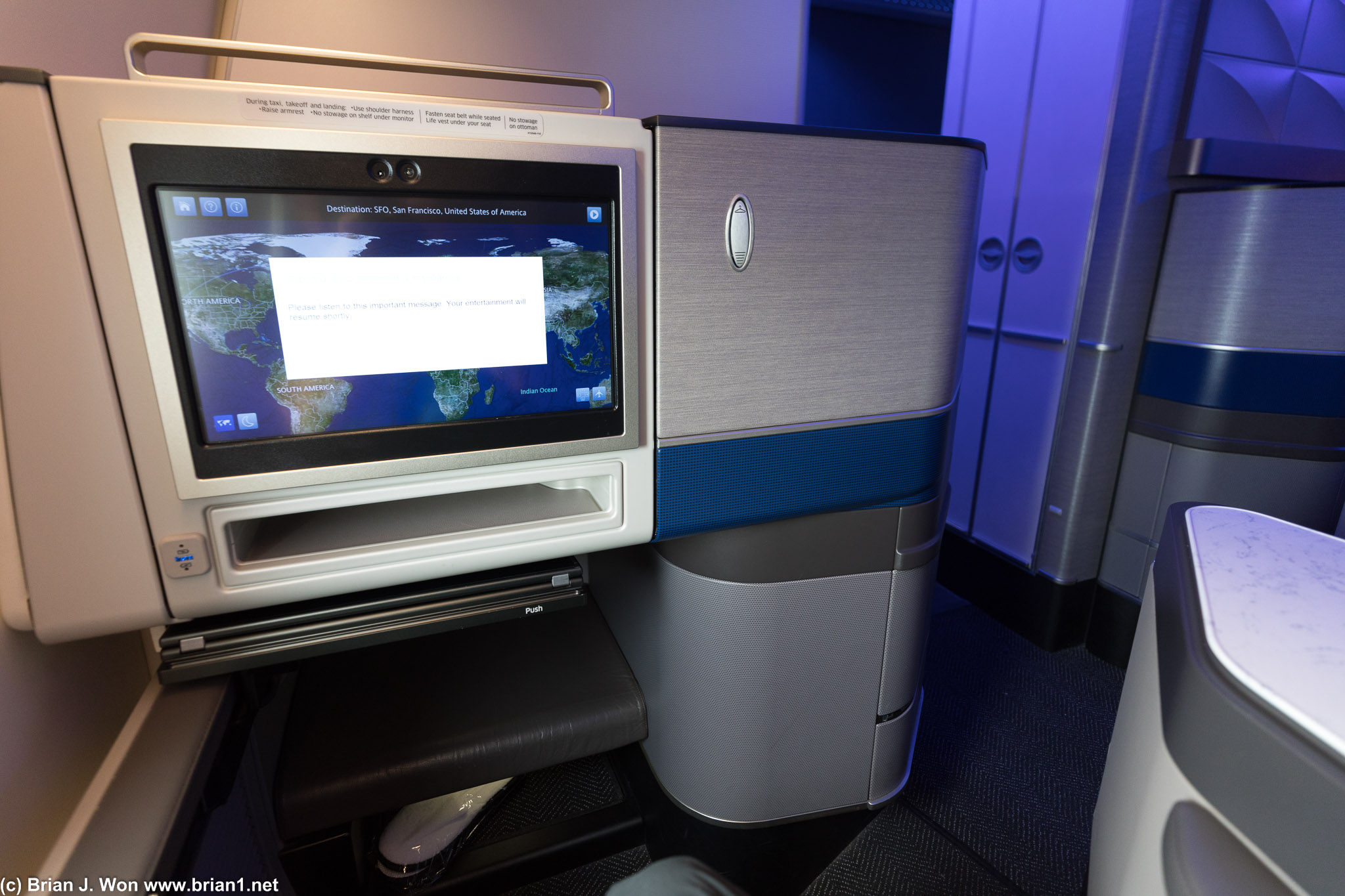 Bulkhead seats, even in business, mean extra foot room!