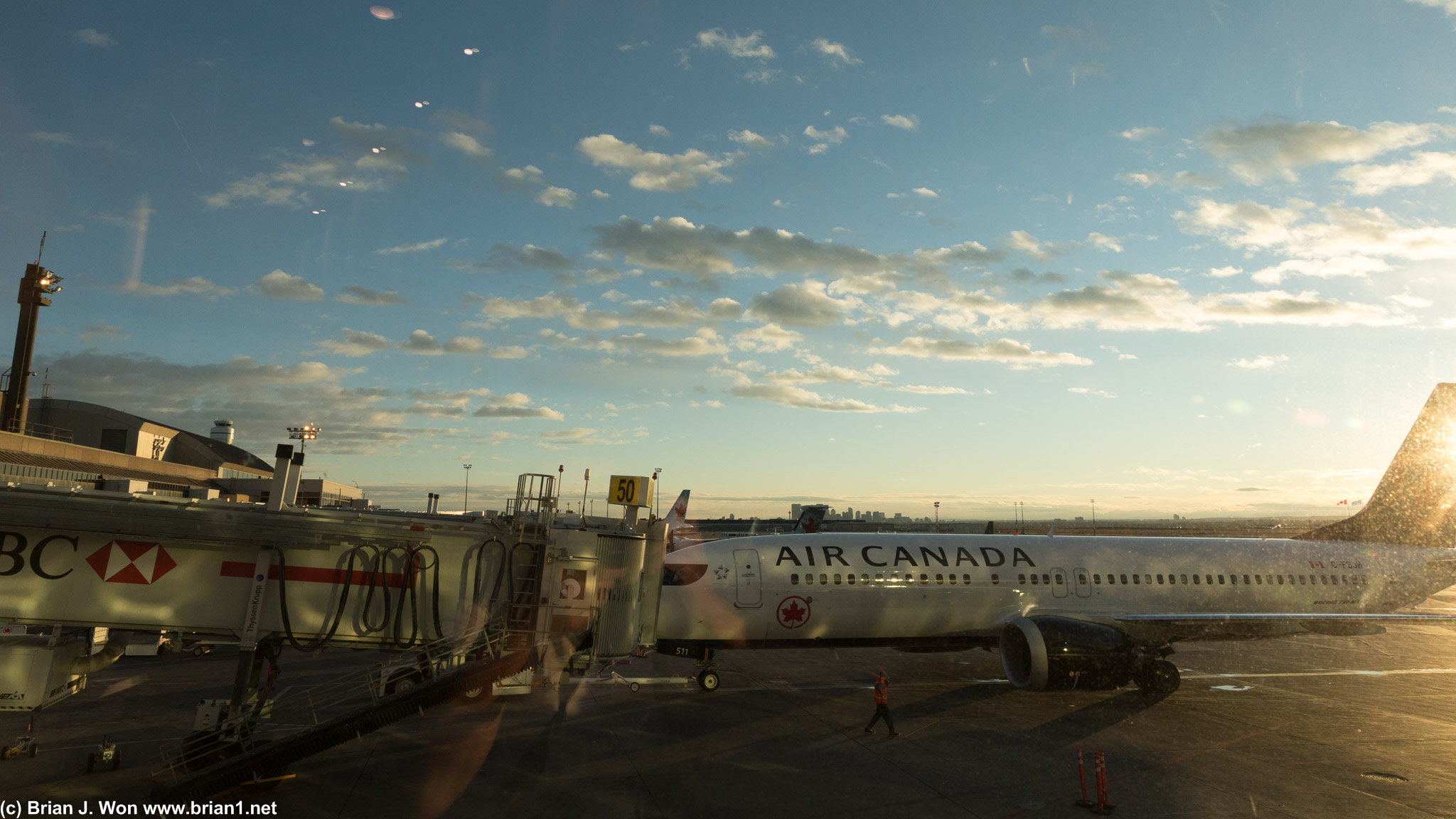 Dramatic skies over a new Air Canada Boeing 737 MAX 8.
