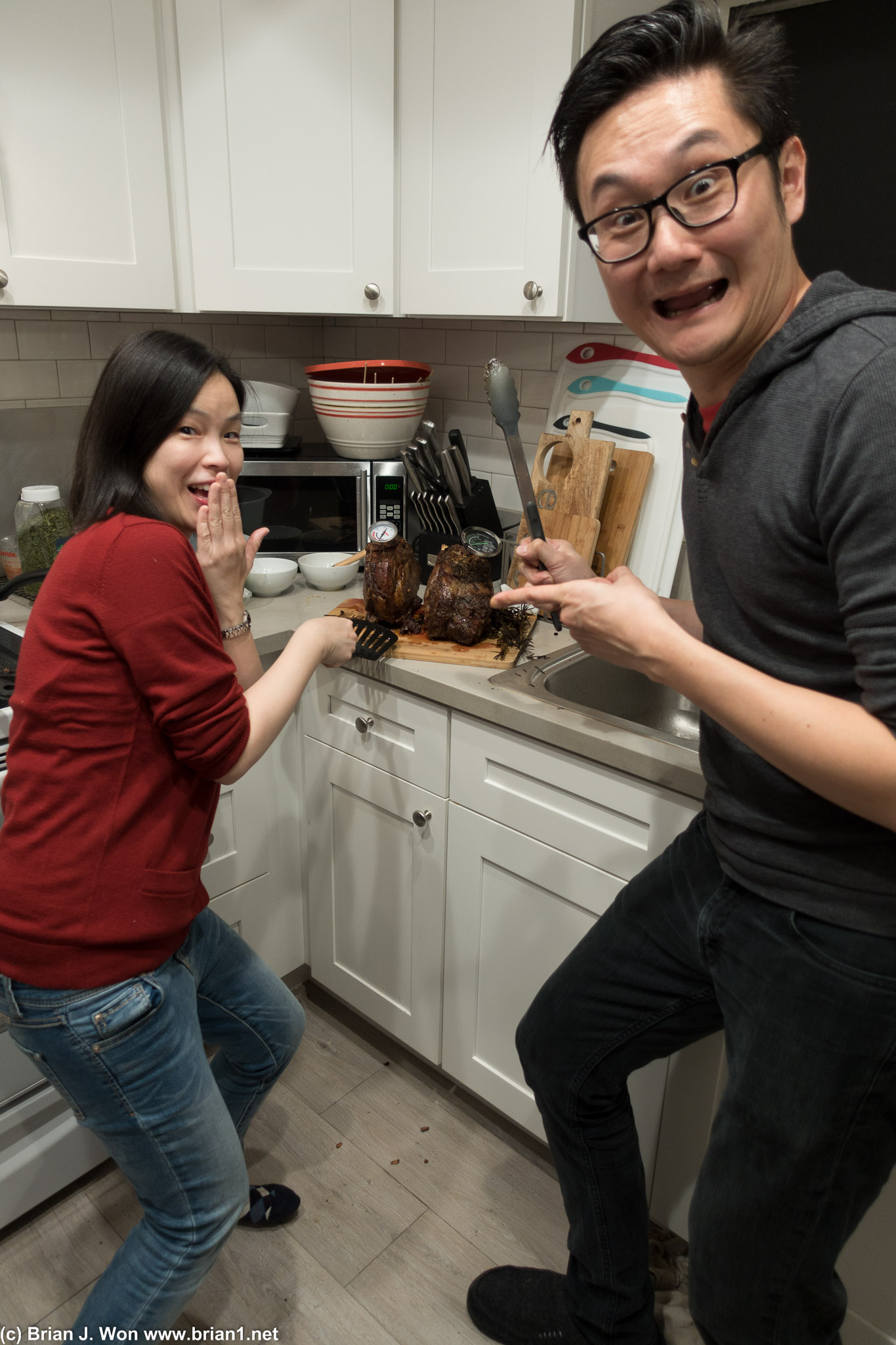 With the chef!