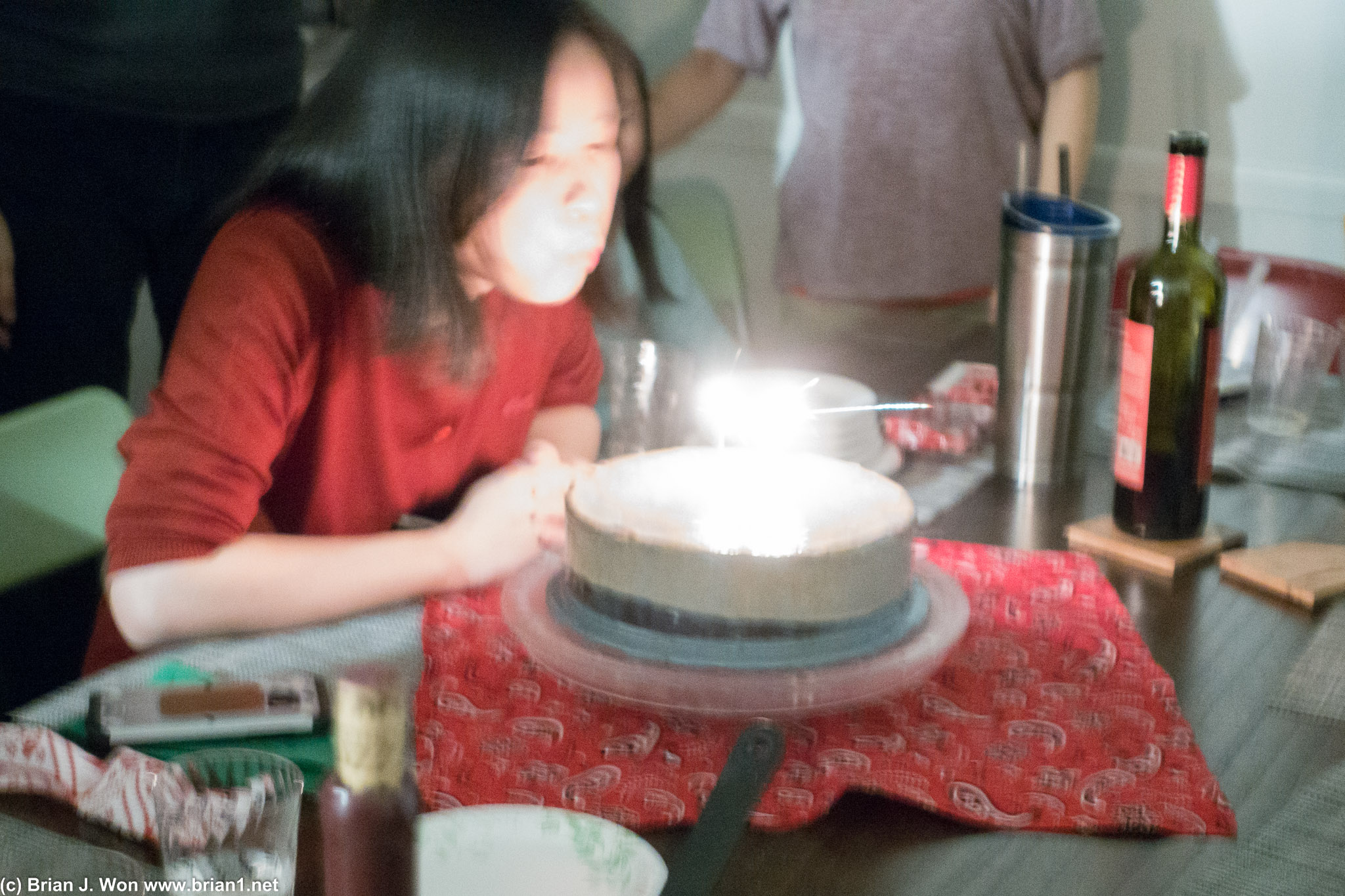 Making a wish.