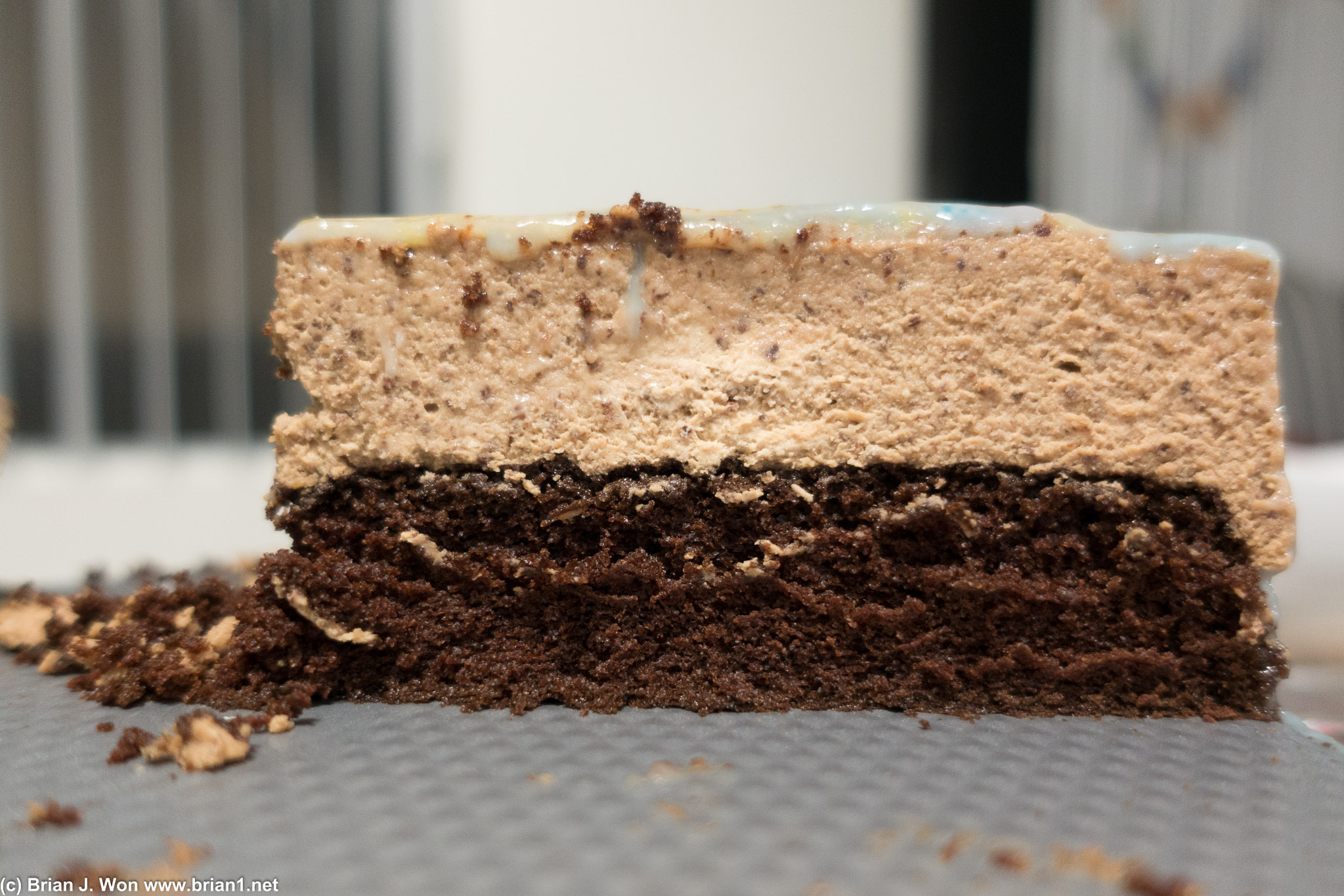 Hong Kong milk tea cake on top.